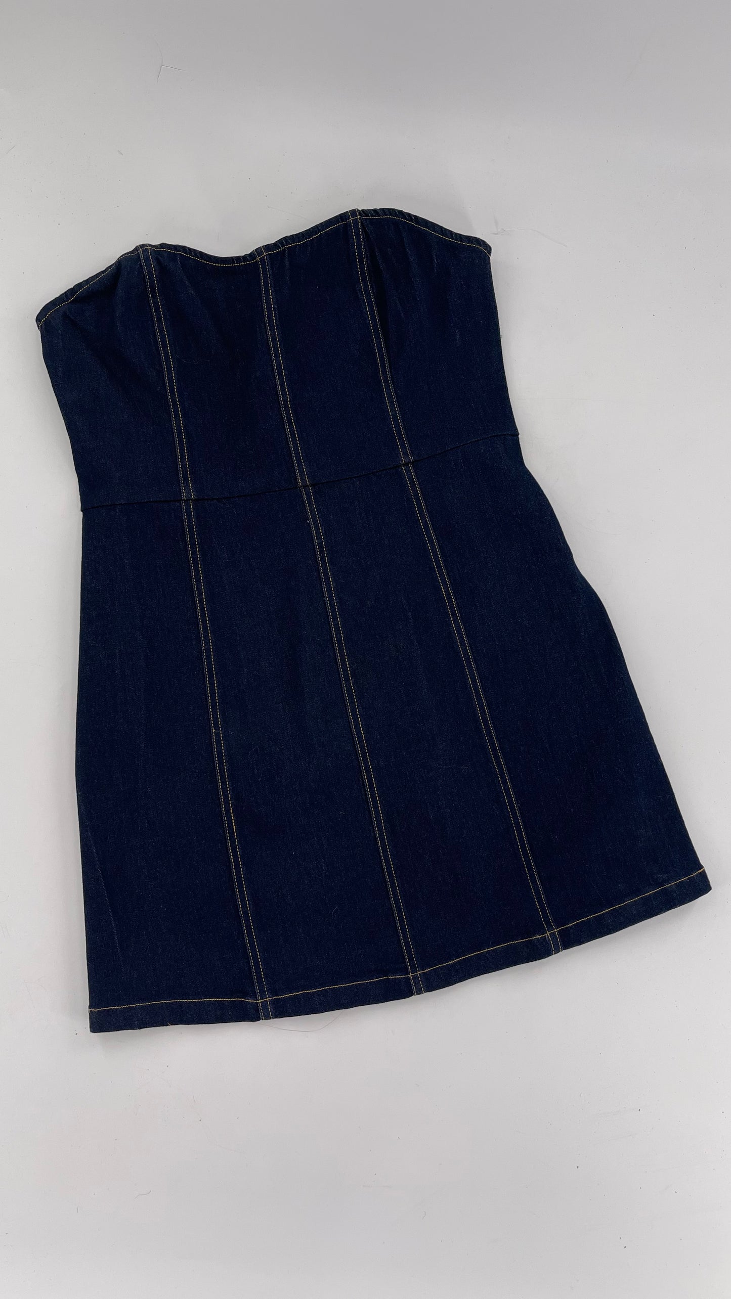 Urban Outfitters Dark Denim Tube Dress (Large)