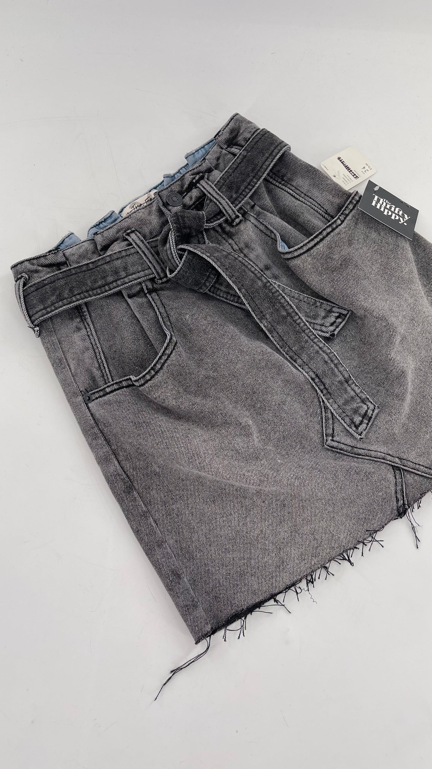 Free People Charcoal Denim Skirt (24)