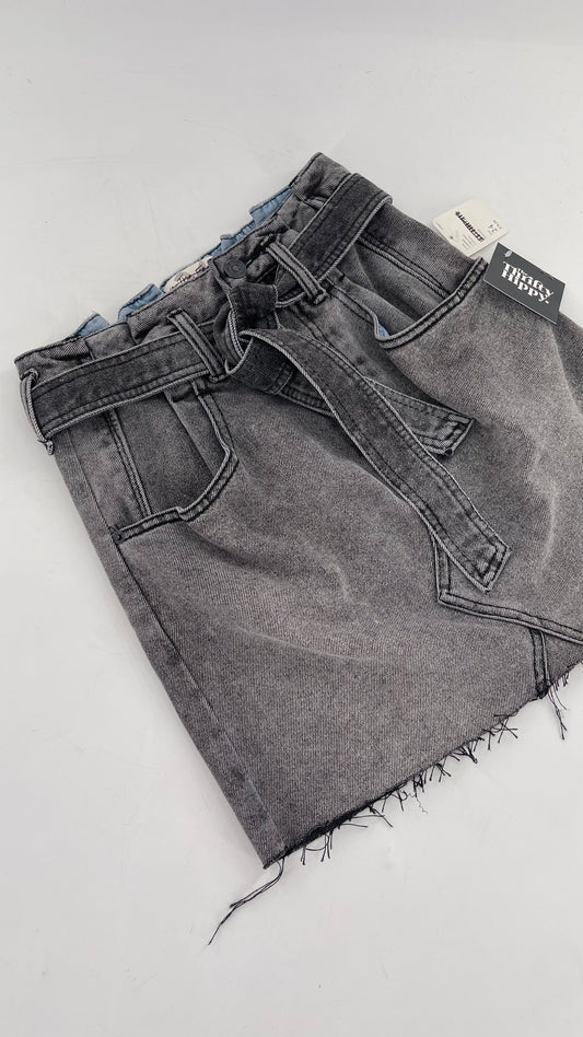 Free People Charcoal Denim Skirt (24)