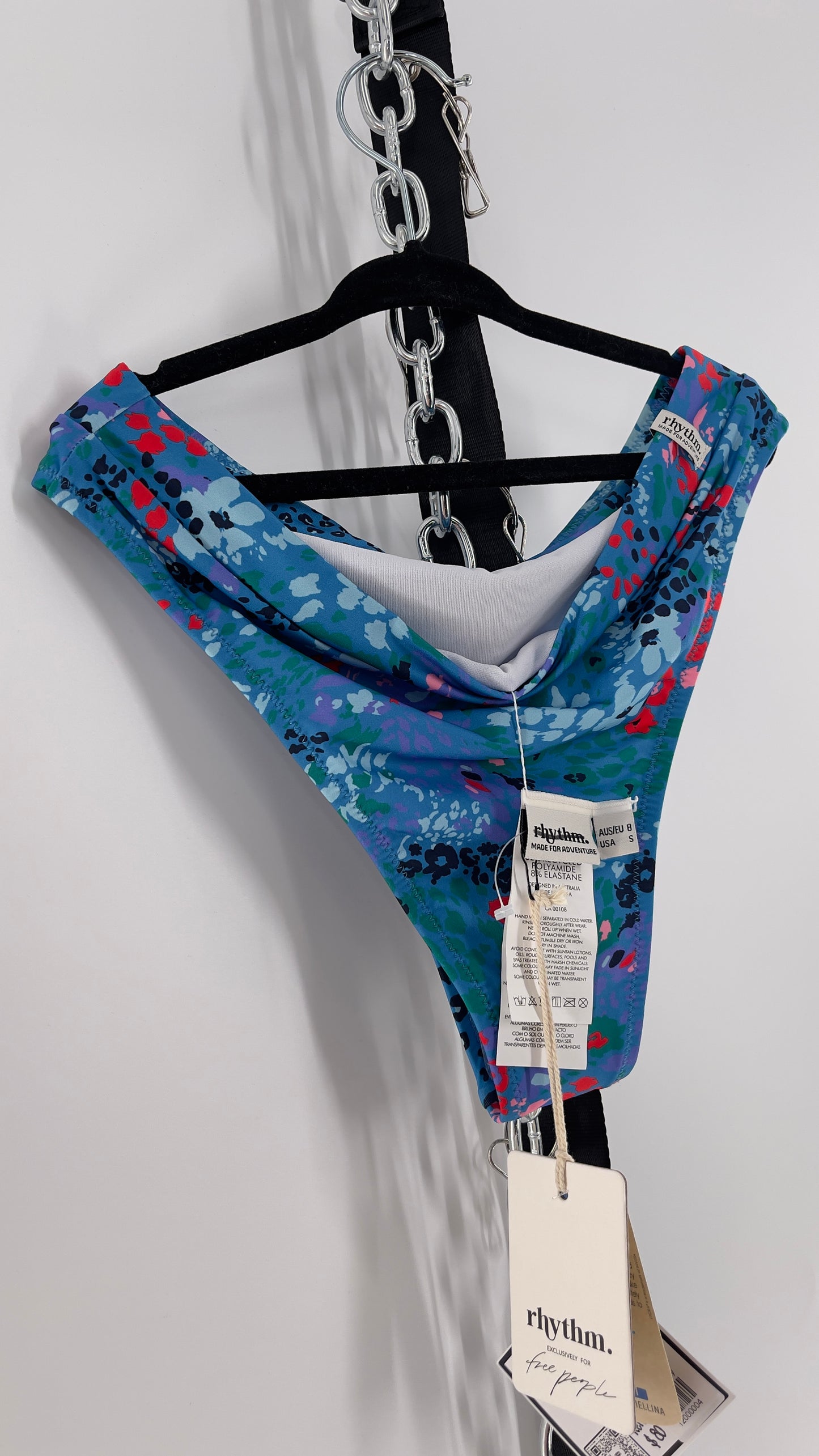 RHYTHM. Blue Mombasa Xanadu 82% Recycled Bikini Bottom (S)