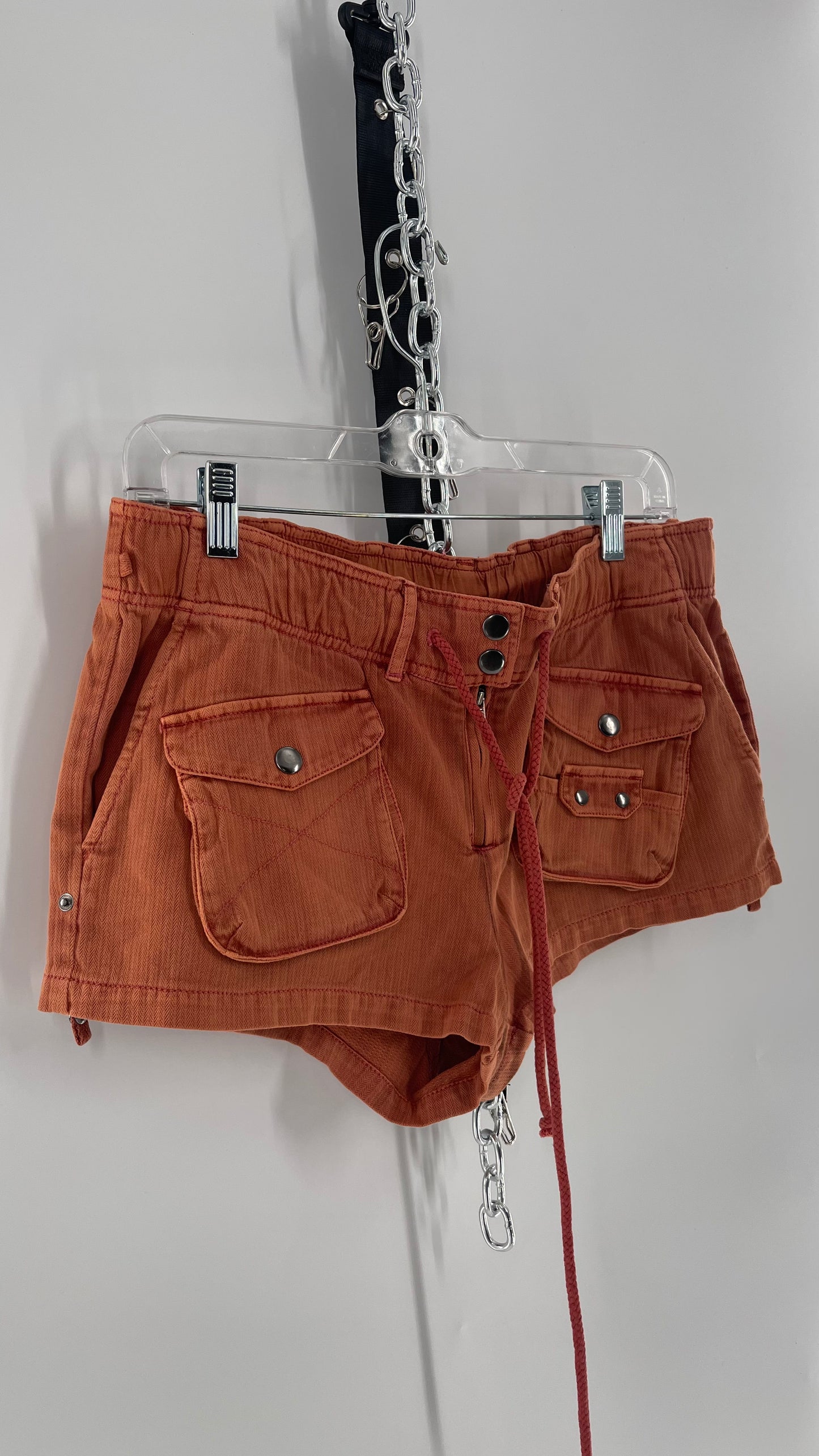 Free People Burnt Orange Cargo Booty Short (Small)