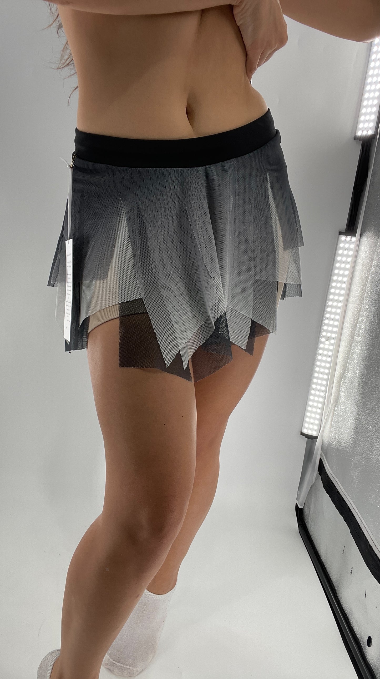 Vintage DelArbour Black Ombré Mesh Micro Mini Skirt (0-2)