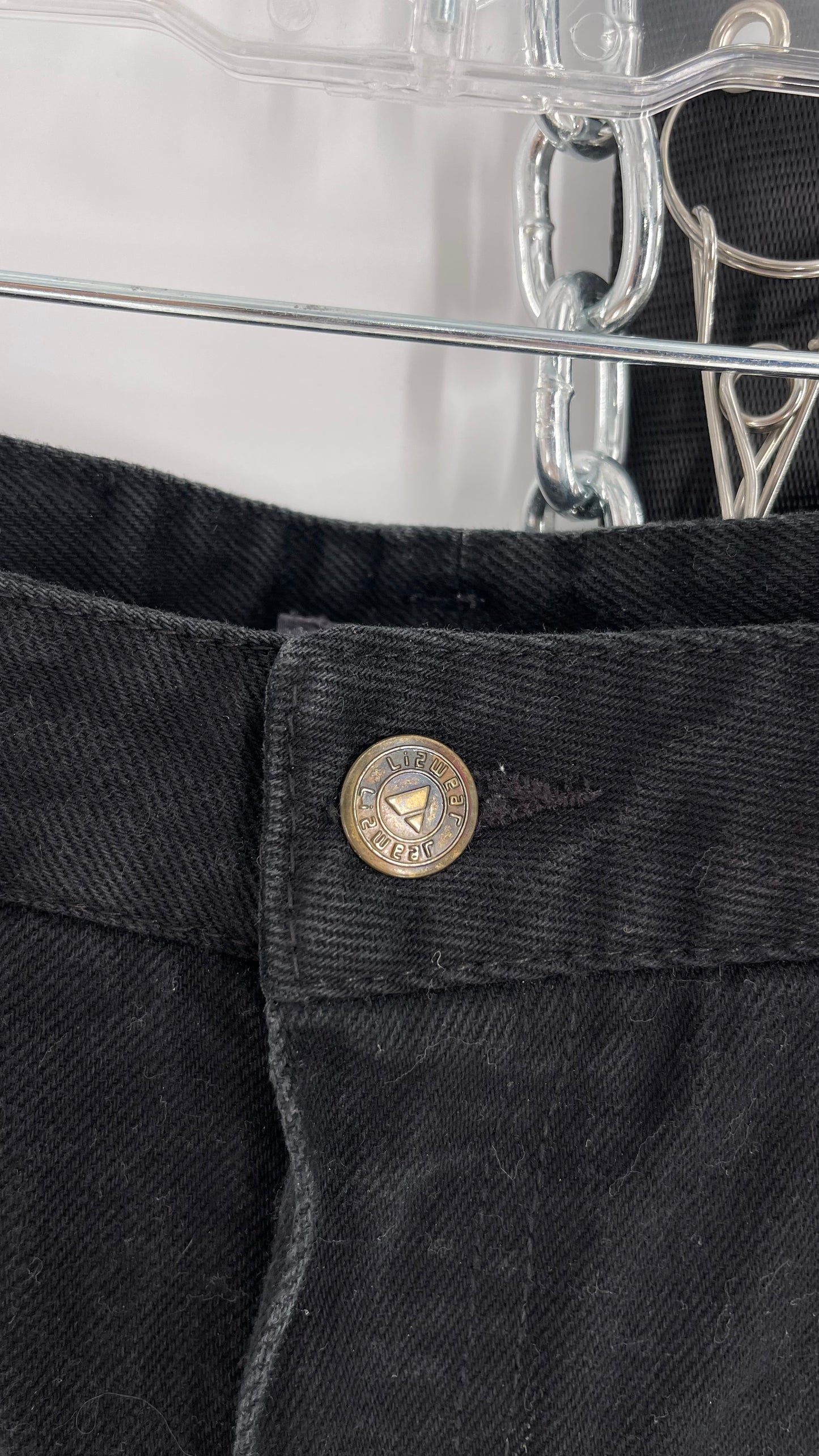 Vintage Lizwear Black Denim Straight Legs (Size 12)