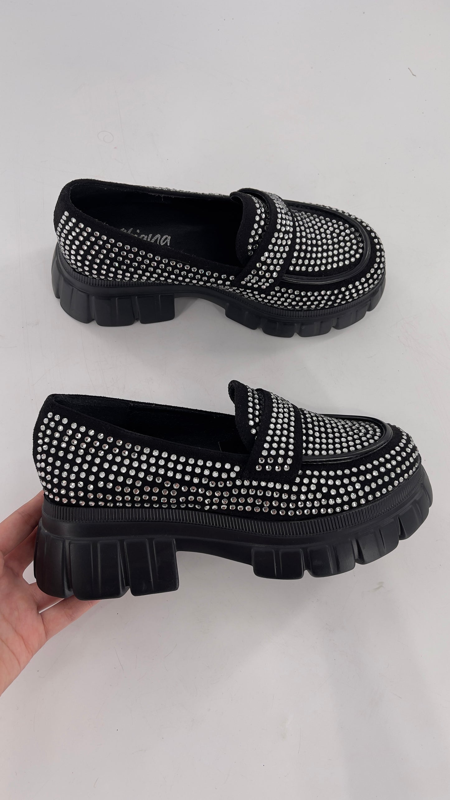 Liliana Bedazzled Rhinestone Platform Oxfords (7)