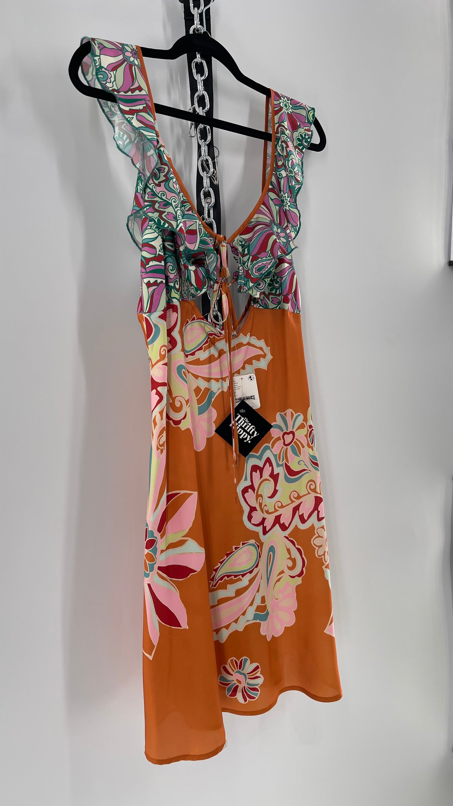 Intimately Free People Funky Patterned Slip Mini Dress (Large)