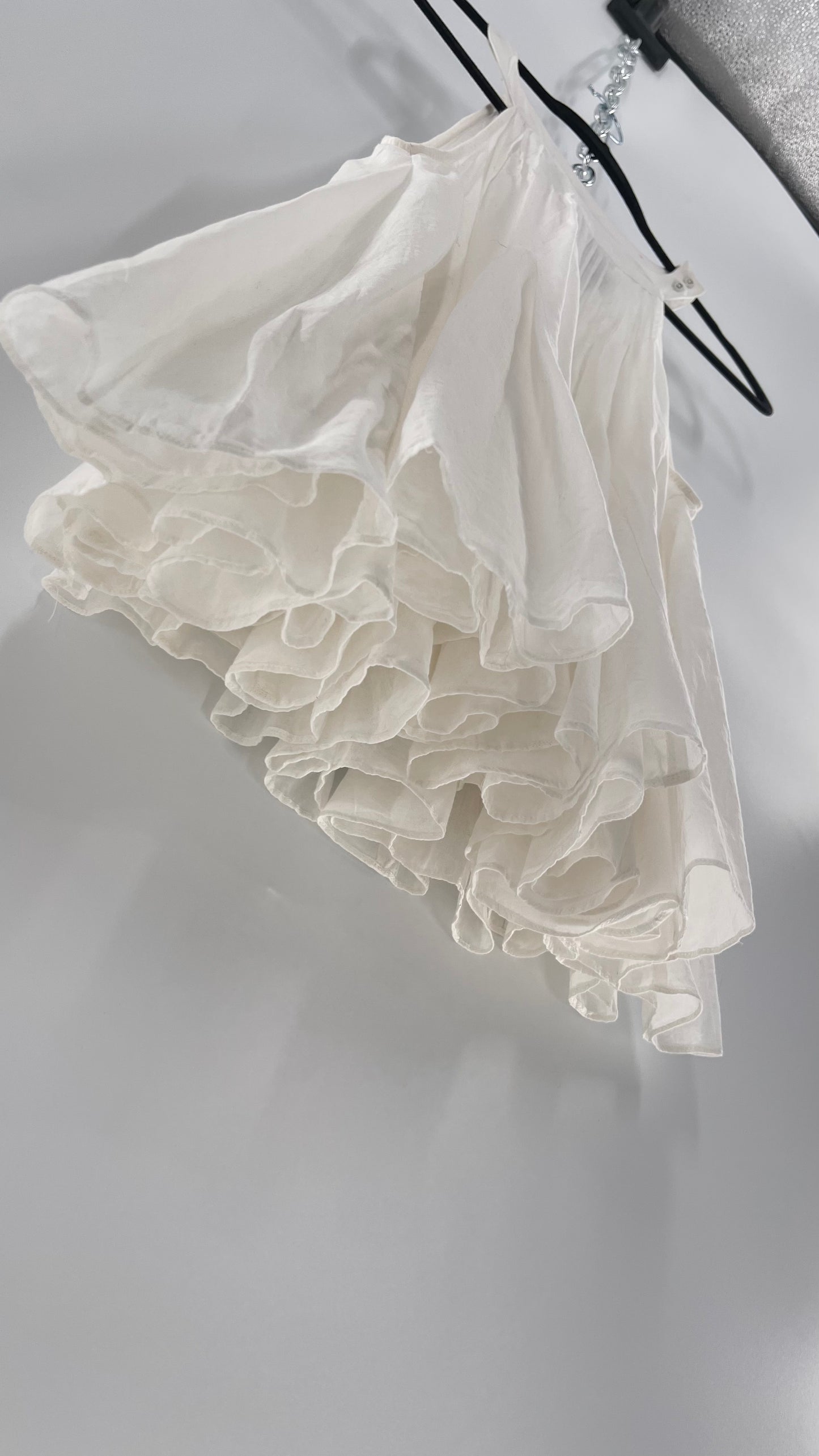 Free People White Pleated Tank (Medium)