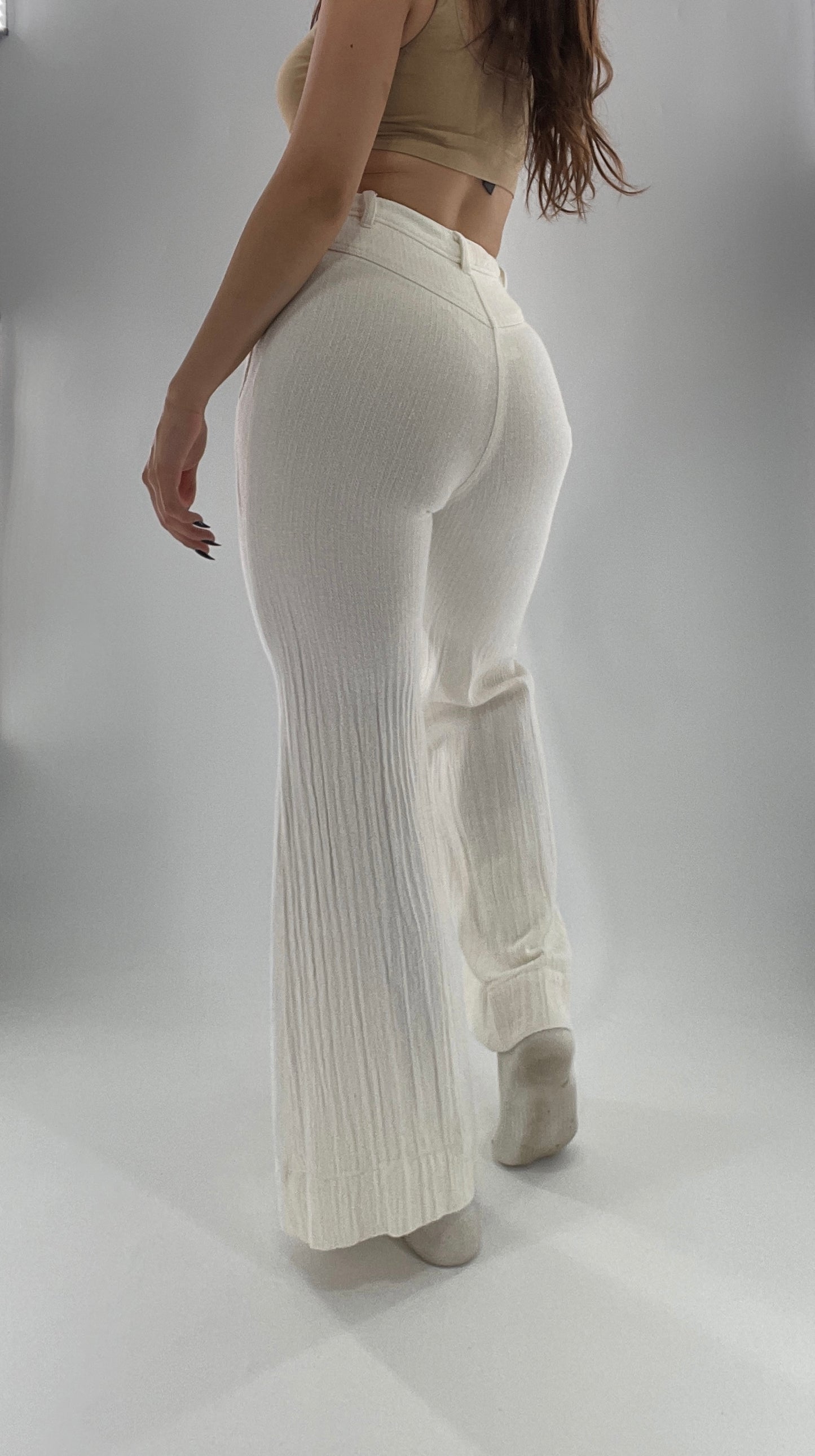 Free People Off White Knit Flares (2)