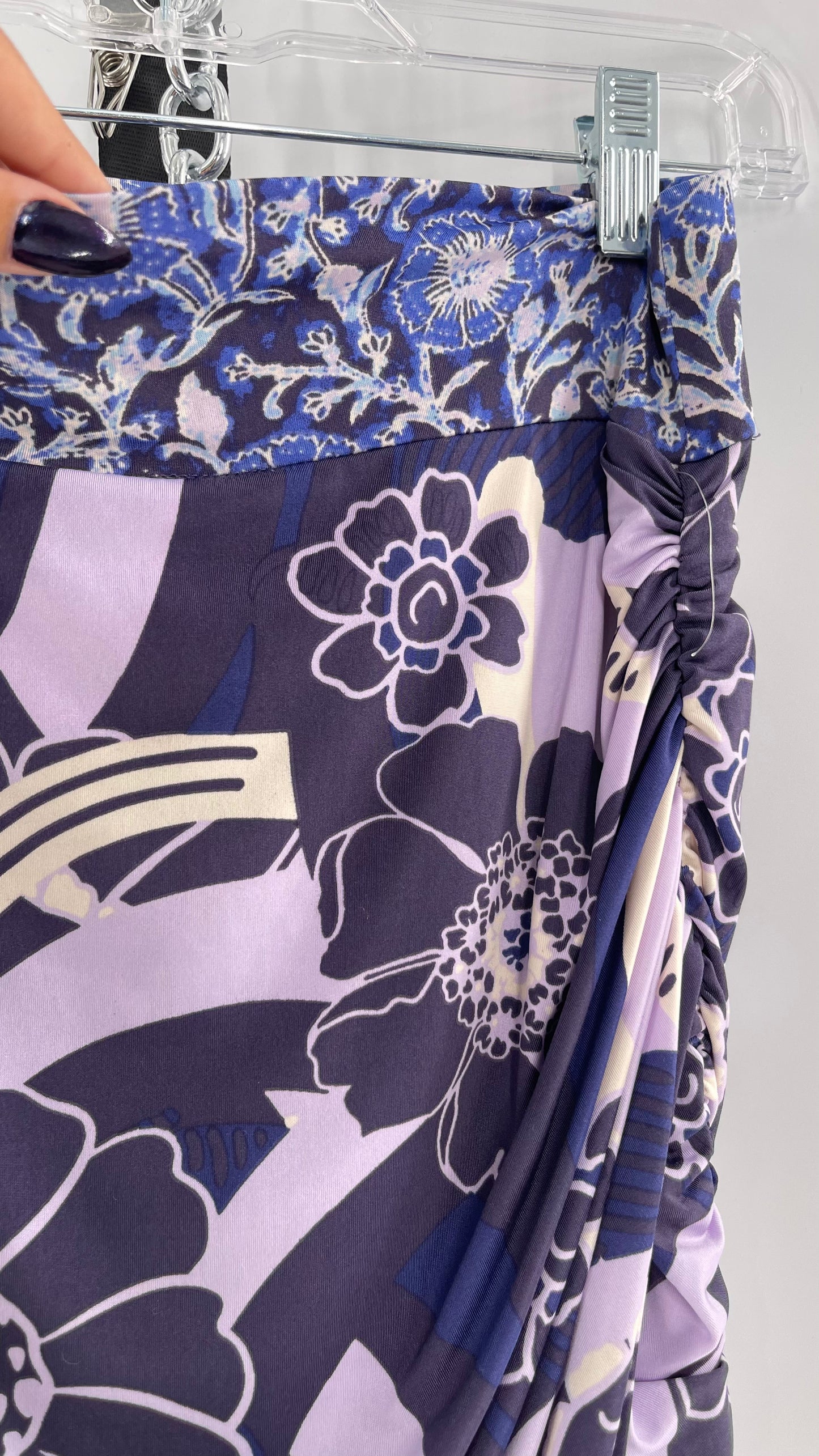 Free People Mixed Pattern Purple Skirt (XS)