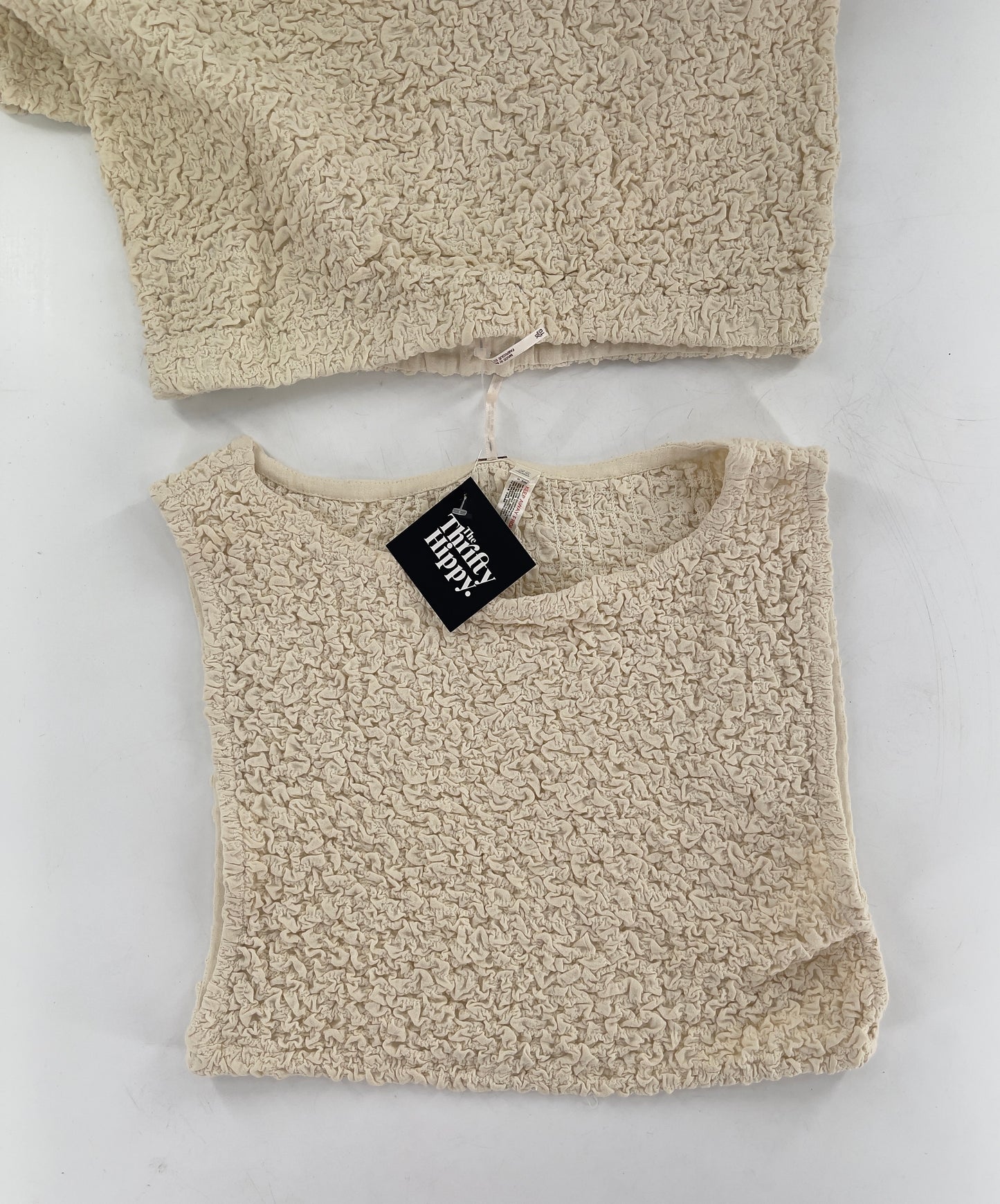 Free People Crushed Cropped Tank and Mini Skirt Set (XL)