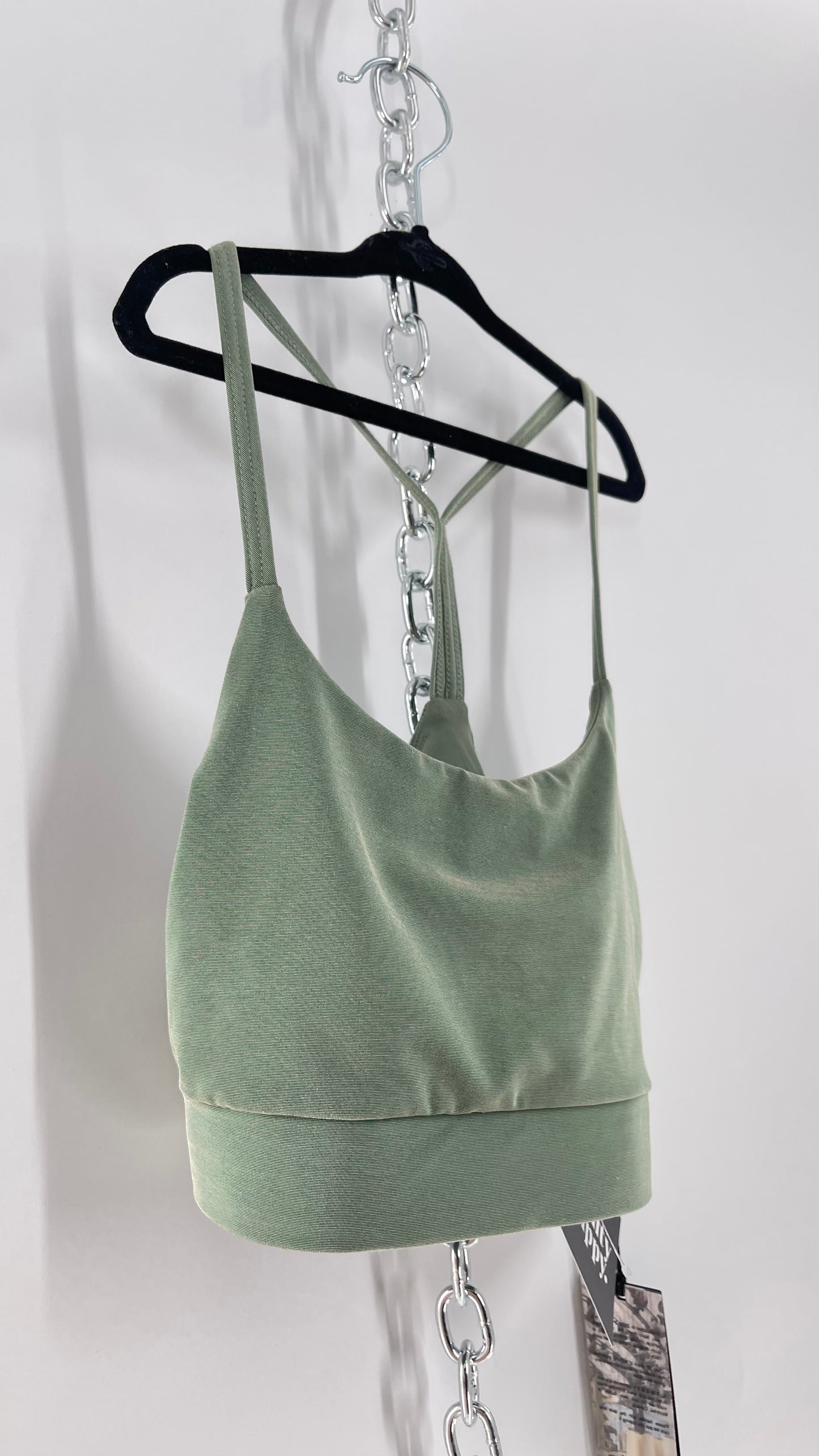 TWENTY Montreal Sage Shimmer Racer Back Sports Bra (XS)