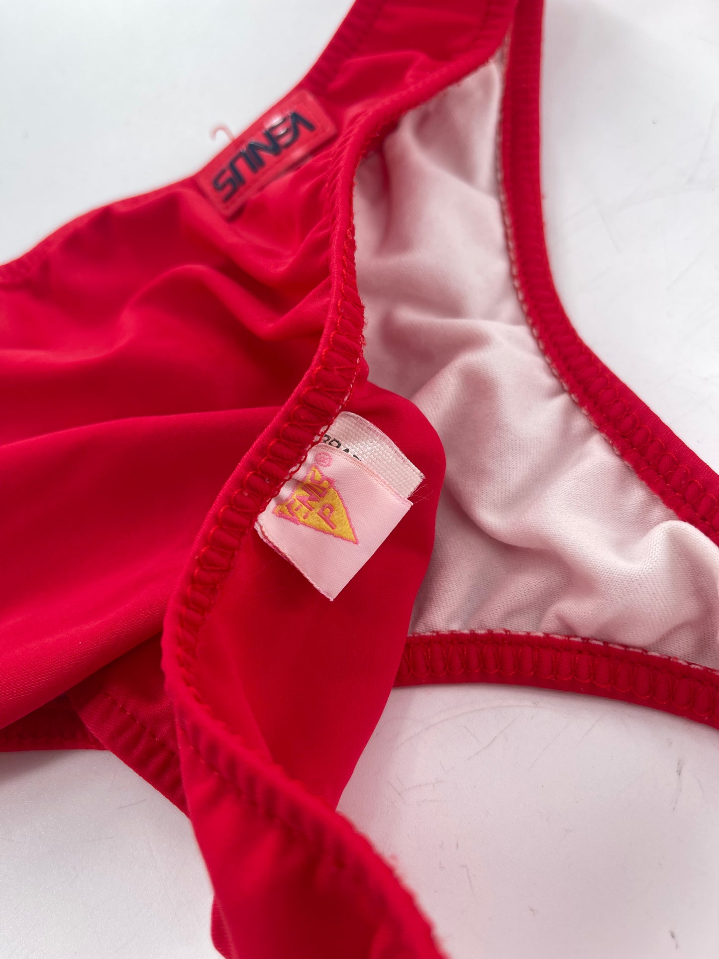 Vintage Venus 1980s/1990s Red Americana 2piece Swimsuit (Small Bottom D Top)