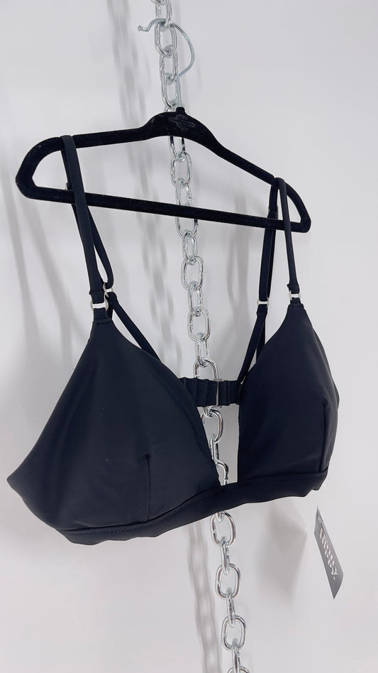 Abercrombie & Fitch Black Padded Triangle Swim Top (Medium)