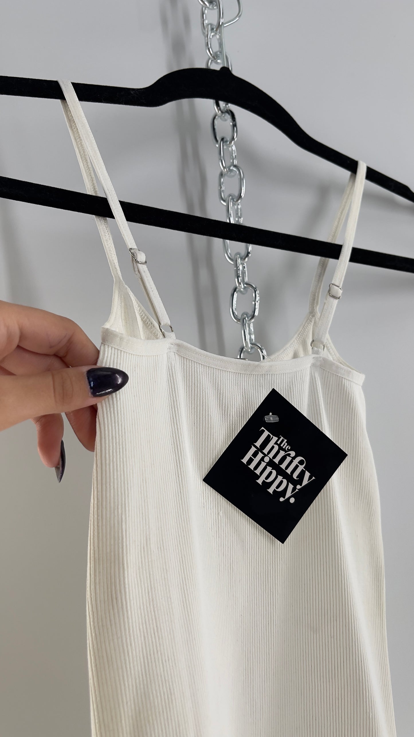 Intimately Free People White Spandex Tank with Metal Keyhole Detail (XS/S)