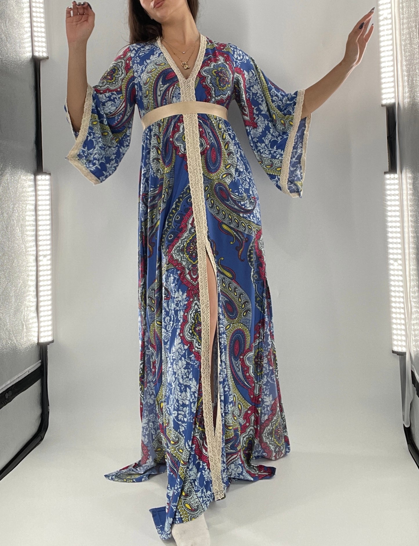 Vintage Handmade Benissimo 70s Maxi with Bell Sleeves