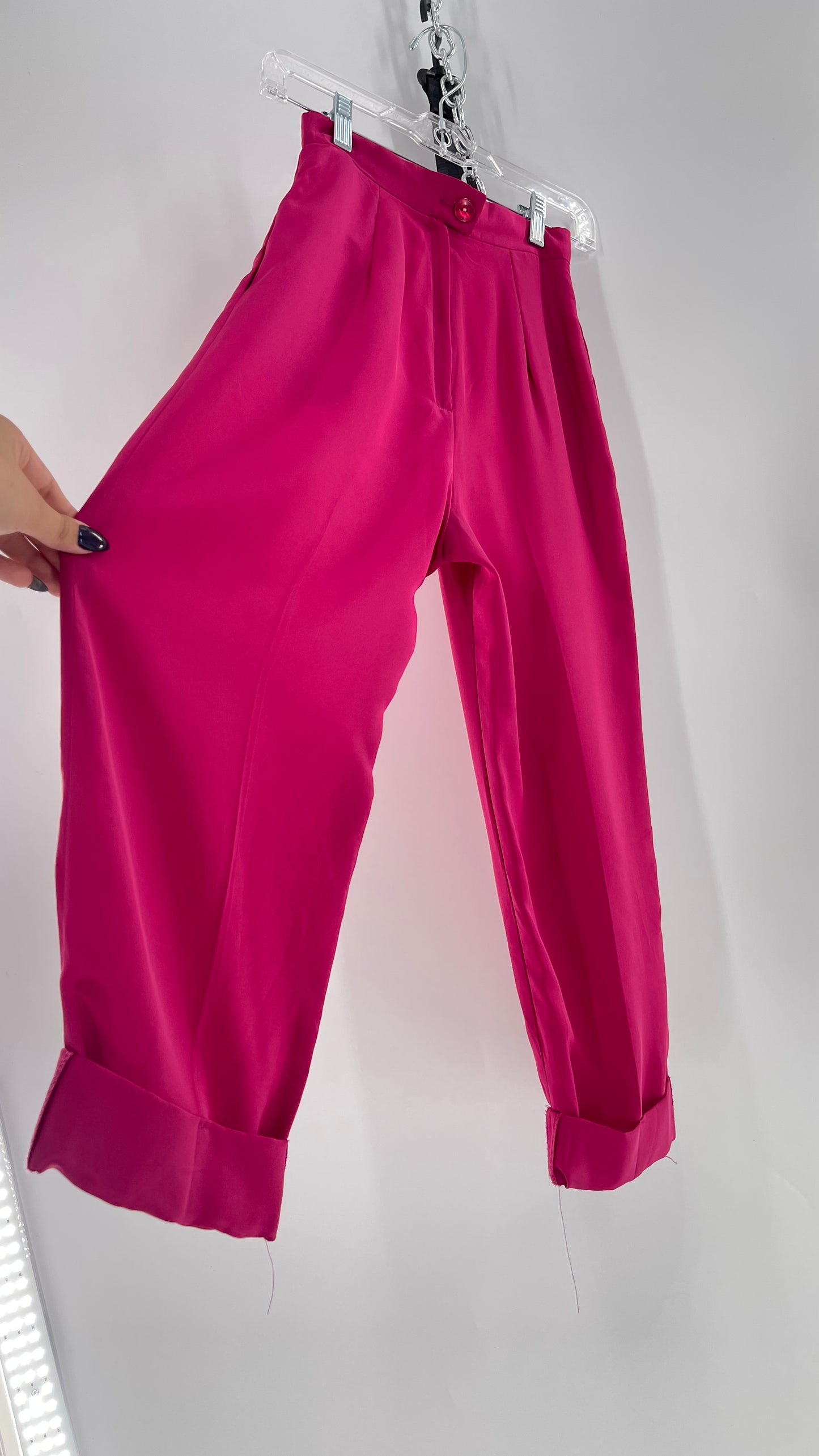 Vintage Fuchsia Silky Trouser (XS/0)