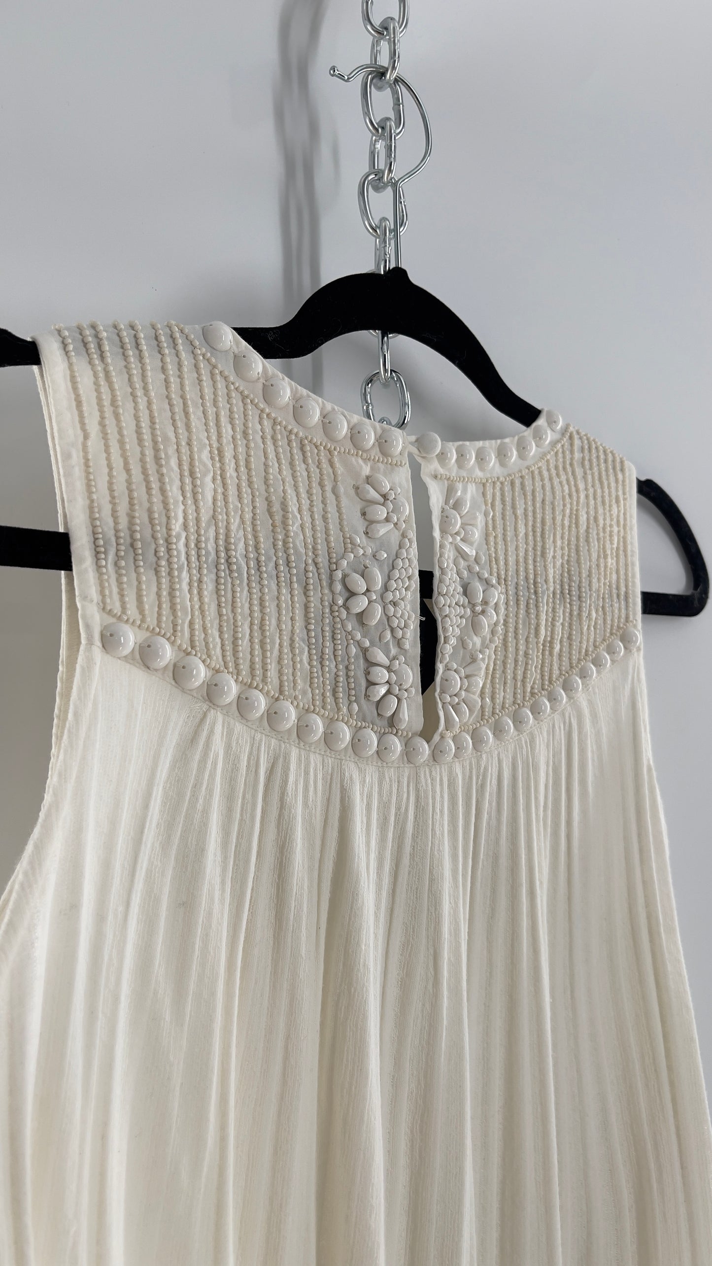 Anthropologie Moulinette Soeurs Off White Beaded Cotton Tank (Medium)