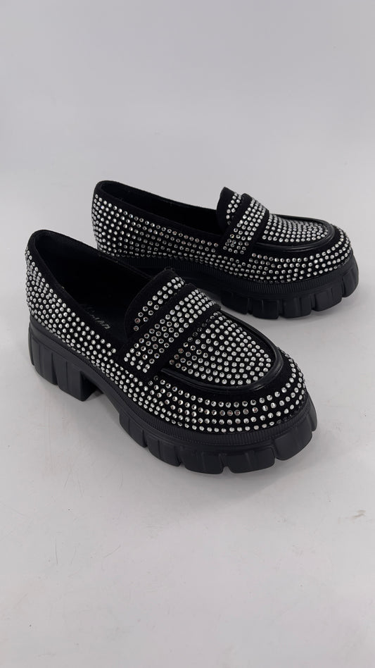Liliana Bedazzled Rhinestone Platform Oxfords (7)