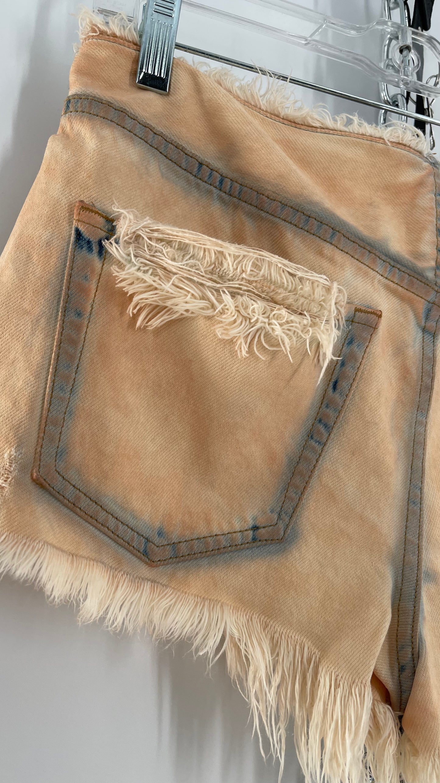Free People Distressed Booty Shorts with Frayed Hem and Waistline (25)