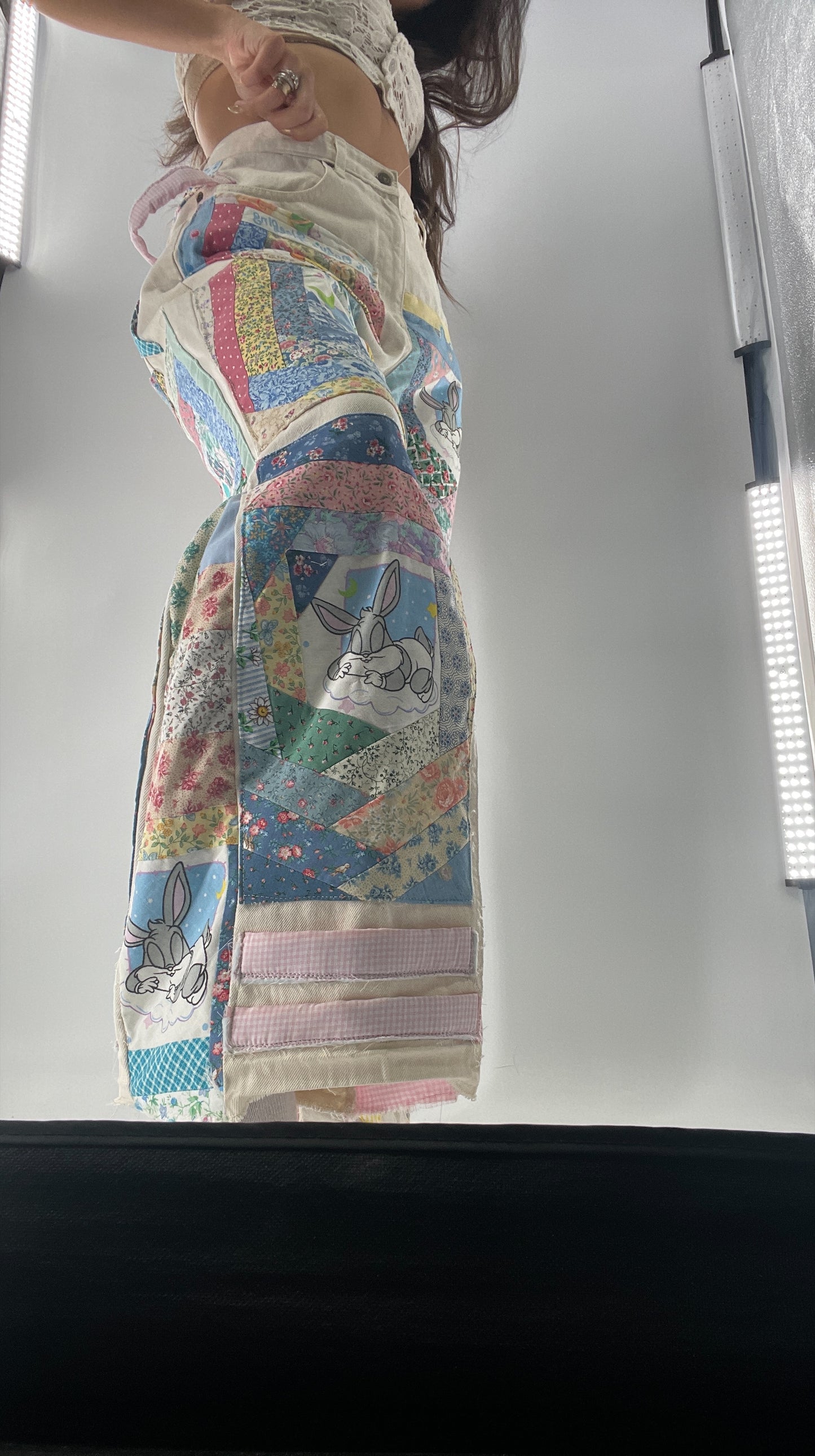 Custom - Handmade Reworked Looney Toons Cutie Pie Patchwork Flares