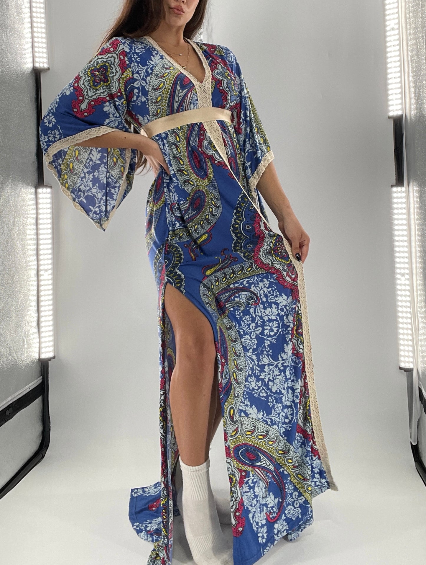 Vintage Handmade Benissimo 70s Maxi with Bell Sleeves