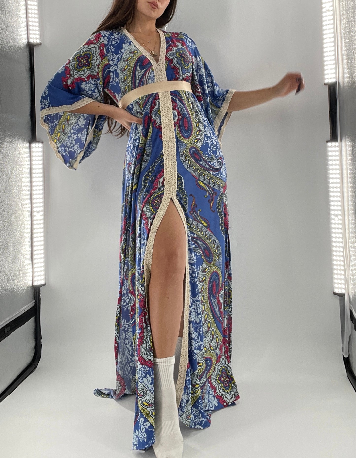 Vintage Handmade Benissimo 70s Maxi with Bell Sleeves