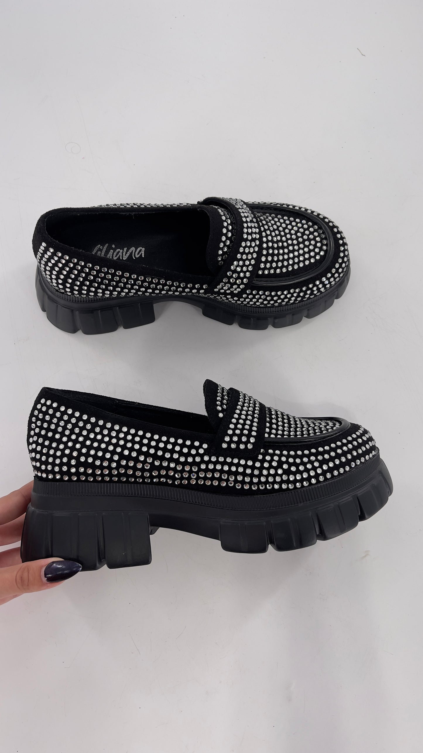Liliana Bedazzled Rhinestone Platform Oxfords (7)