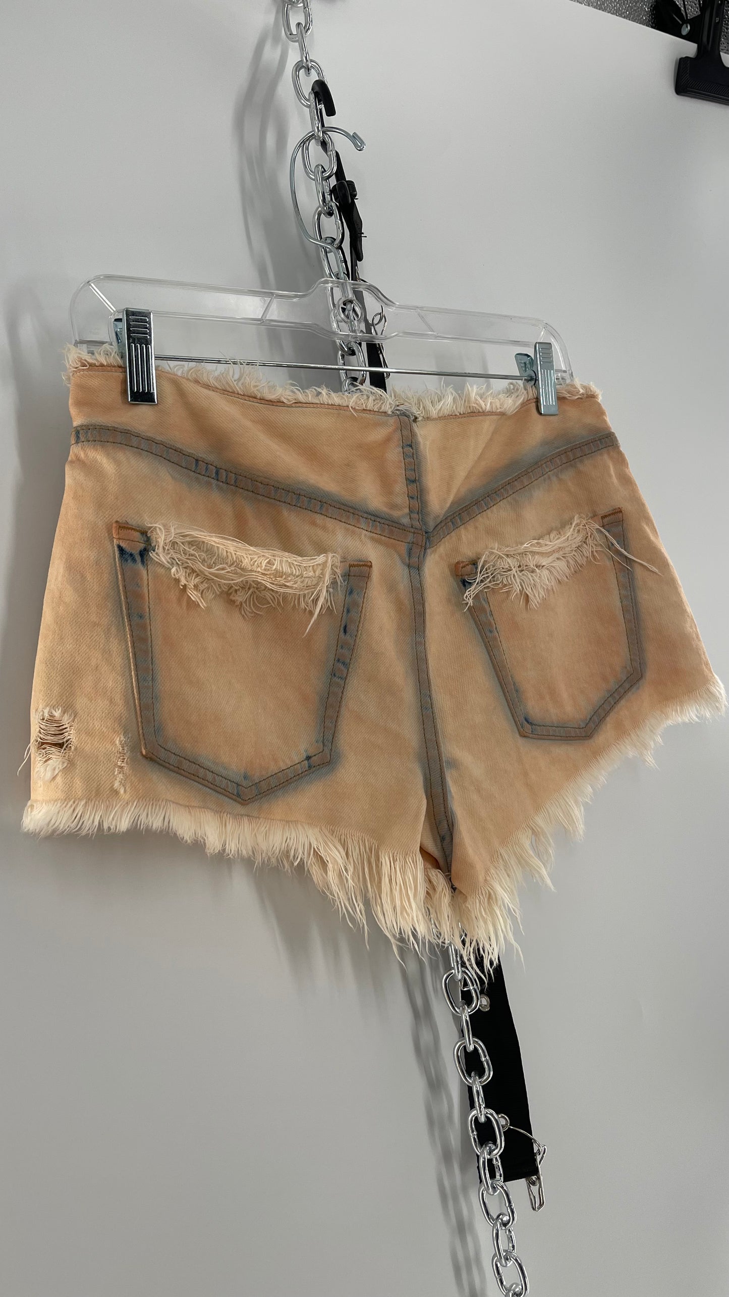 Free People Distressed Booty Shorts with Frayed Hem and Waistline (25)
