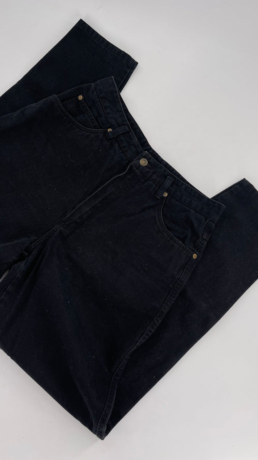 Vintage Lizwear Black Denim Straight Legs (Size 12)