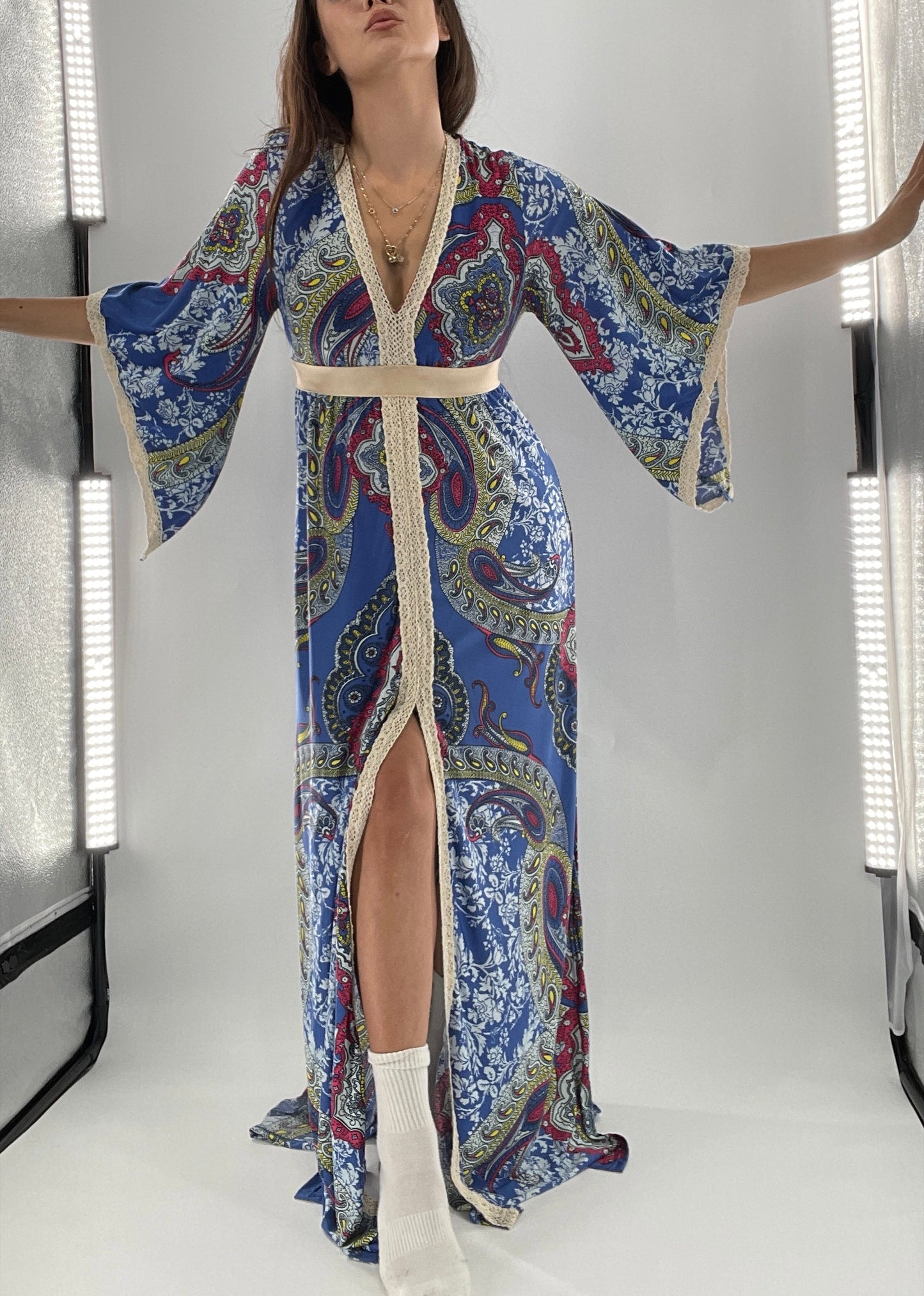 Vintage Handmade Benissimo 70s Maxi with Bell Sleeves