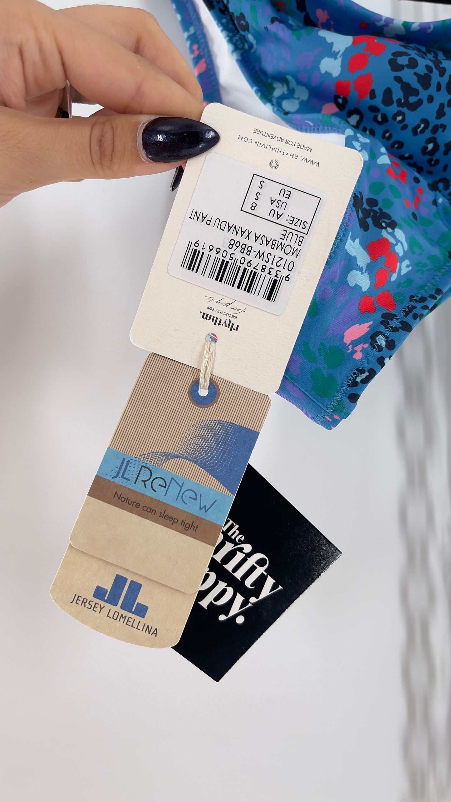 RHYTHM. Blue Mombasa Xanadu 82% Recycled Bikini Bottom (S)