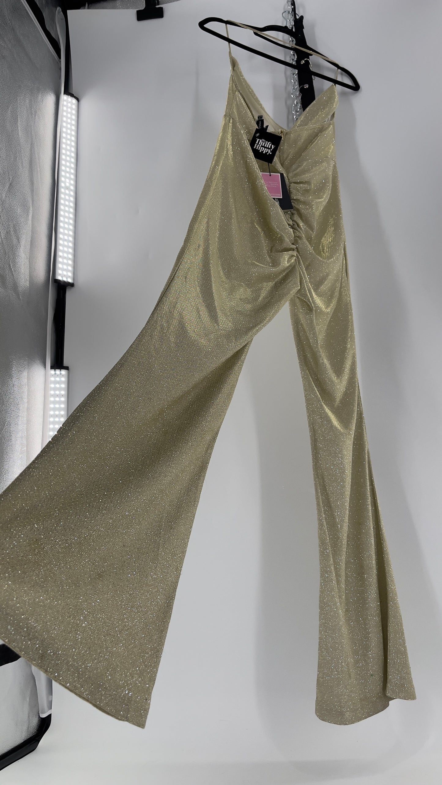 Pretty Little Thing Gold/Silver Glitter Jumpsuit (10)