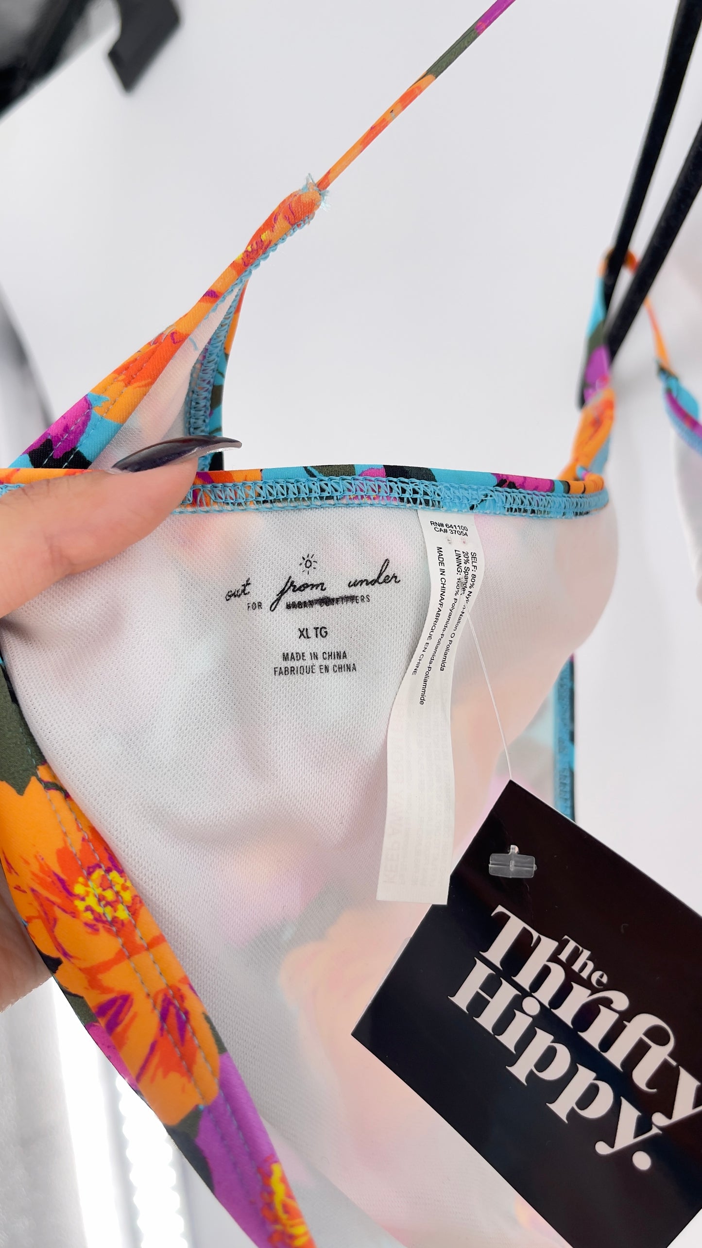 Urban Outfitters Out from Under Blue Floral Bikini/Swim Bottoms (XL)