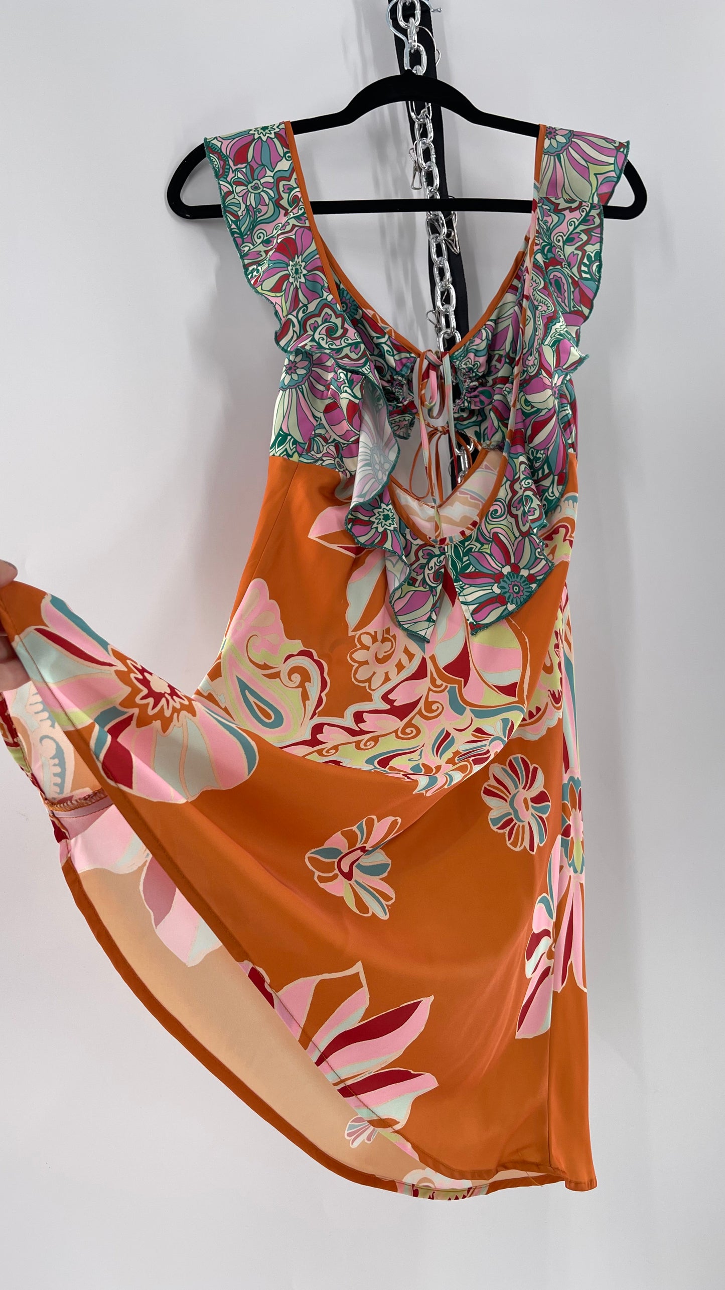 Intimately Free People Funky Patterned Slip Mini Dress (Large)