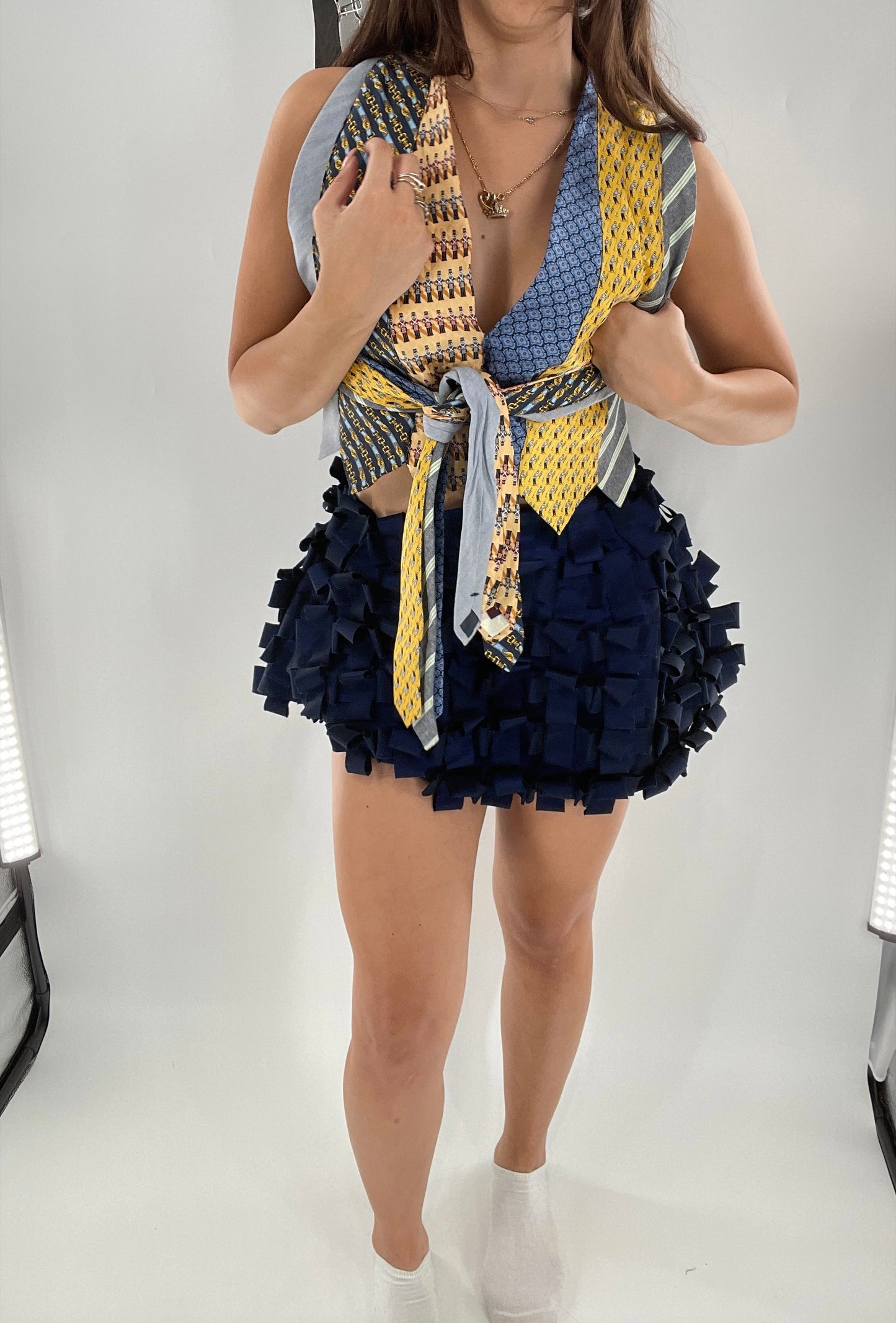 Custom - Handmade “All Tied Up” Cropped Blouse (One Size)