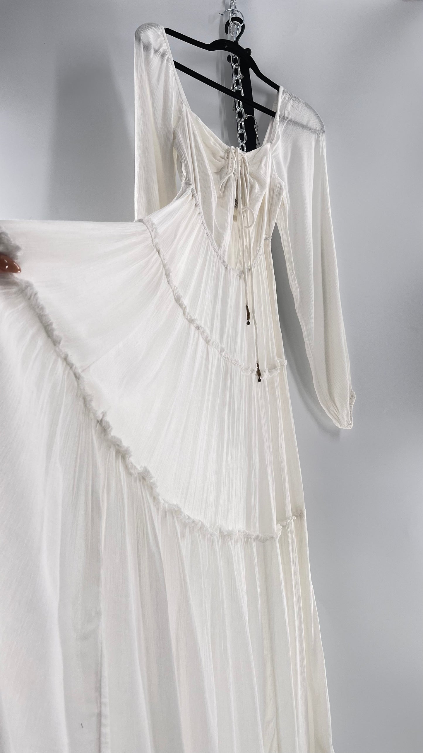 Free People Endless Summer After Dusk White Maxi (Small)