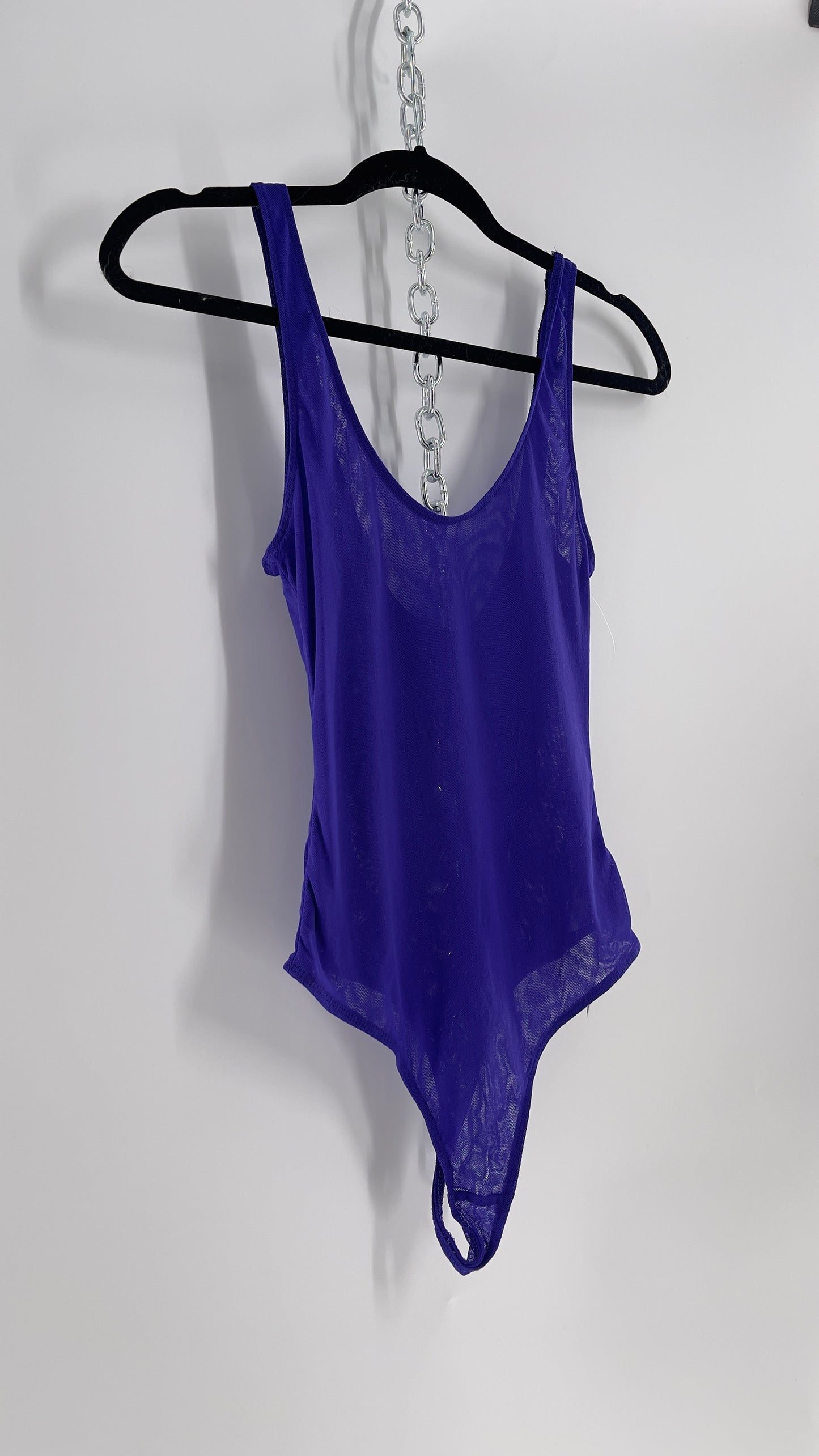 Free People Cobalt Blue Mesh Bodysuit (Small)