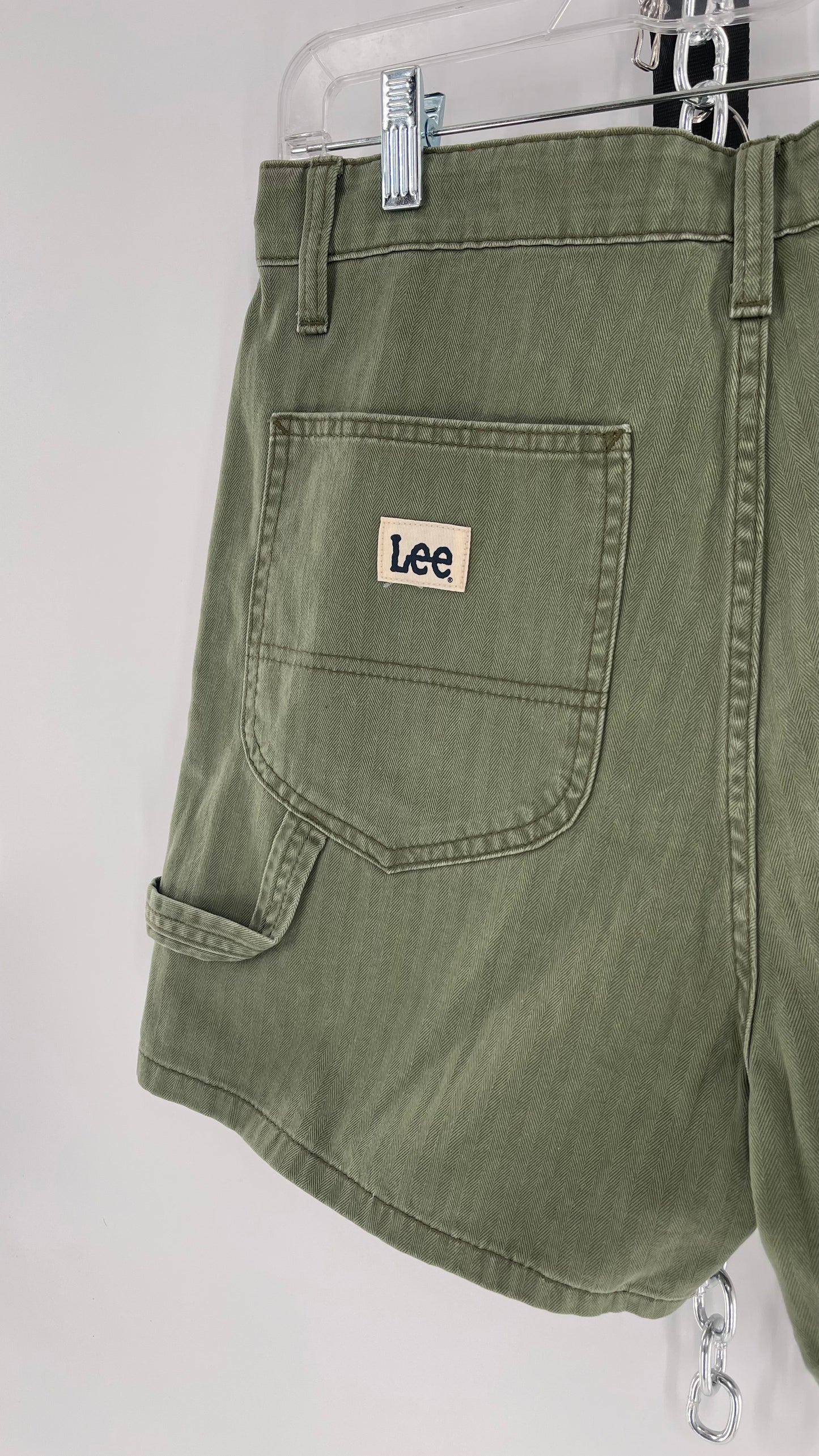 Lee X Free People Army Green Bermuda Cargo Shorts (30)