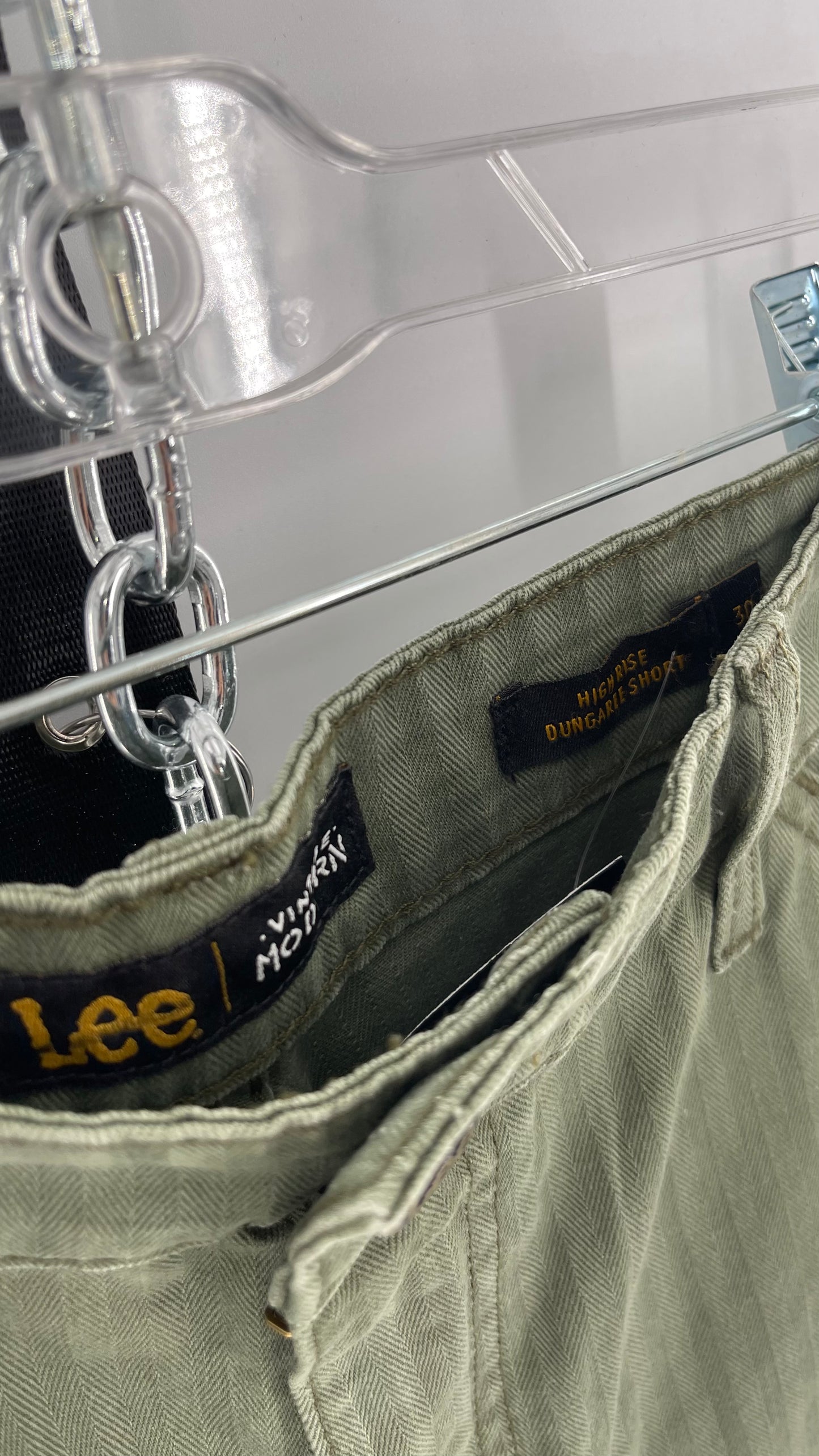 Lee X Free People Army Green Bermuda Cargo Shorts (30)