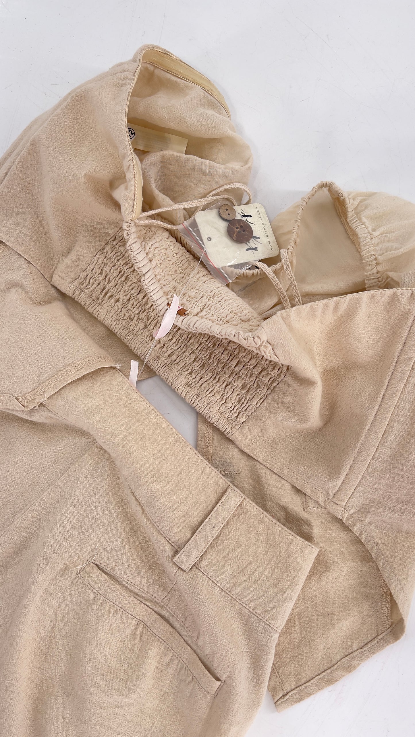 Intimately Free People Beige Vest and Shorts Set (Small)
