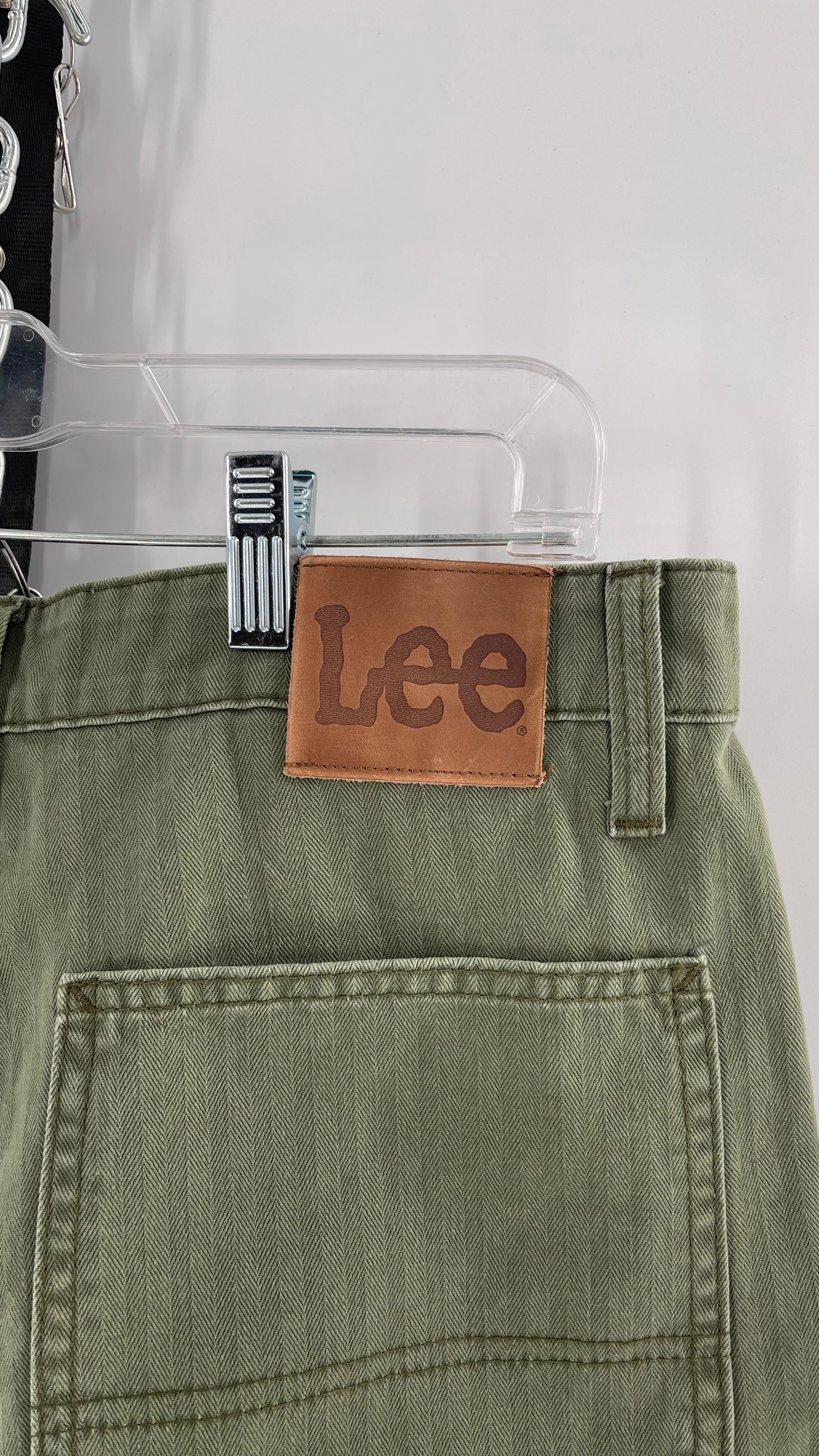 Lee X Free People Army Green Bermuda Cargo Shorts (30)