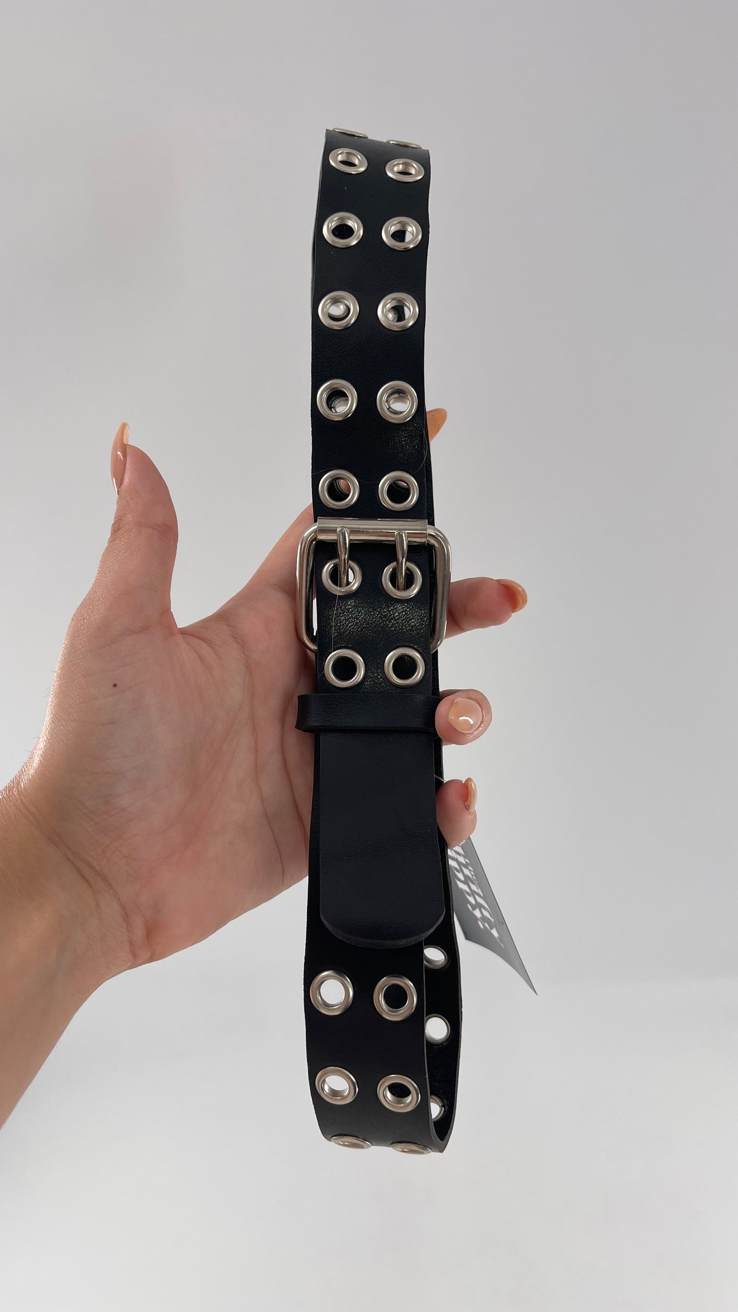 Vintage Leather Grommet Belt