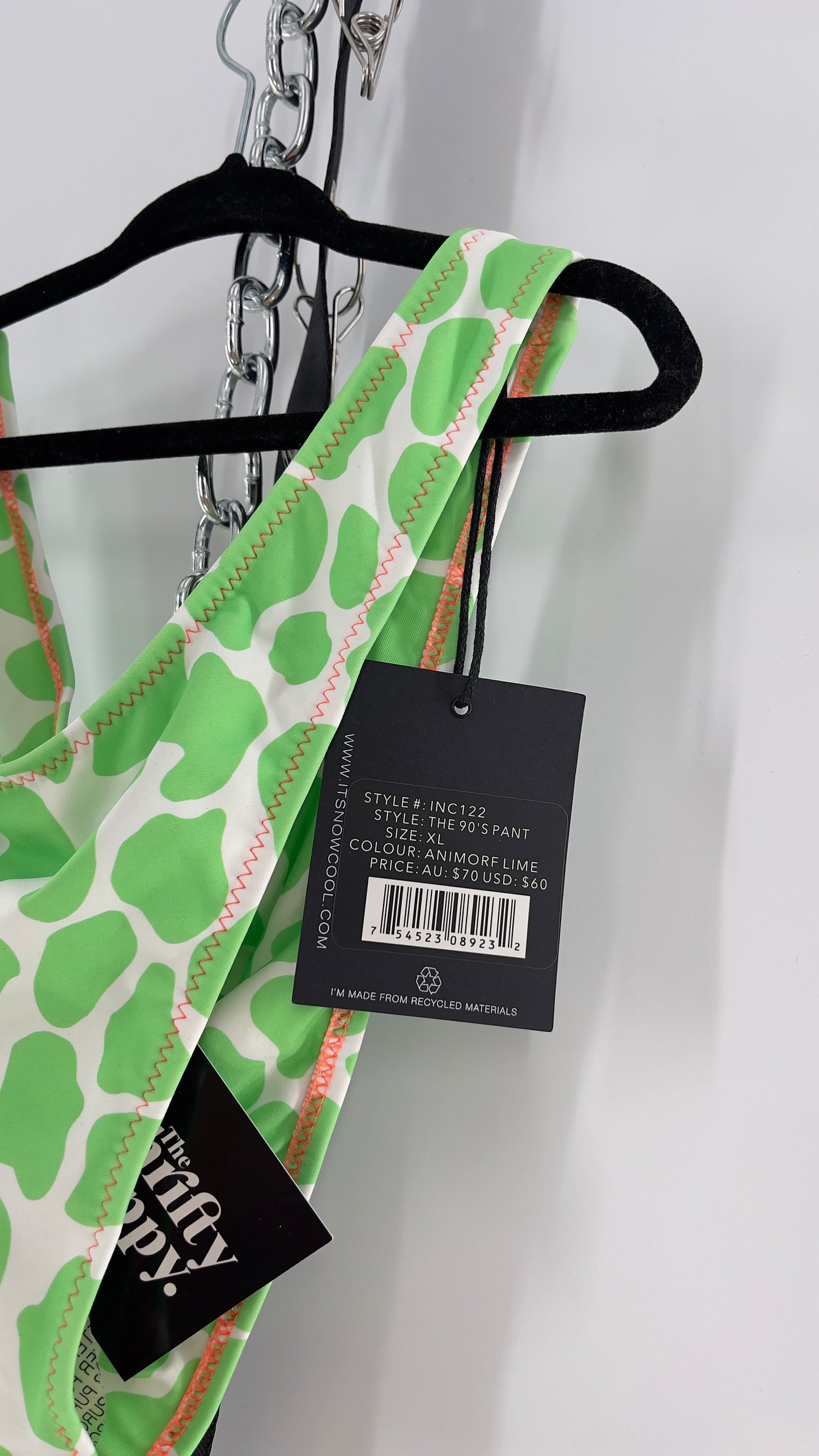 IT’S NOW COOL 90s Cut Lime Swim Bottoms (XL)