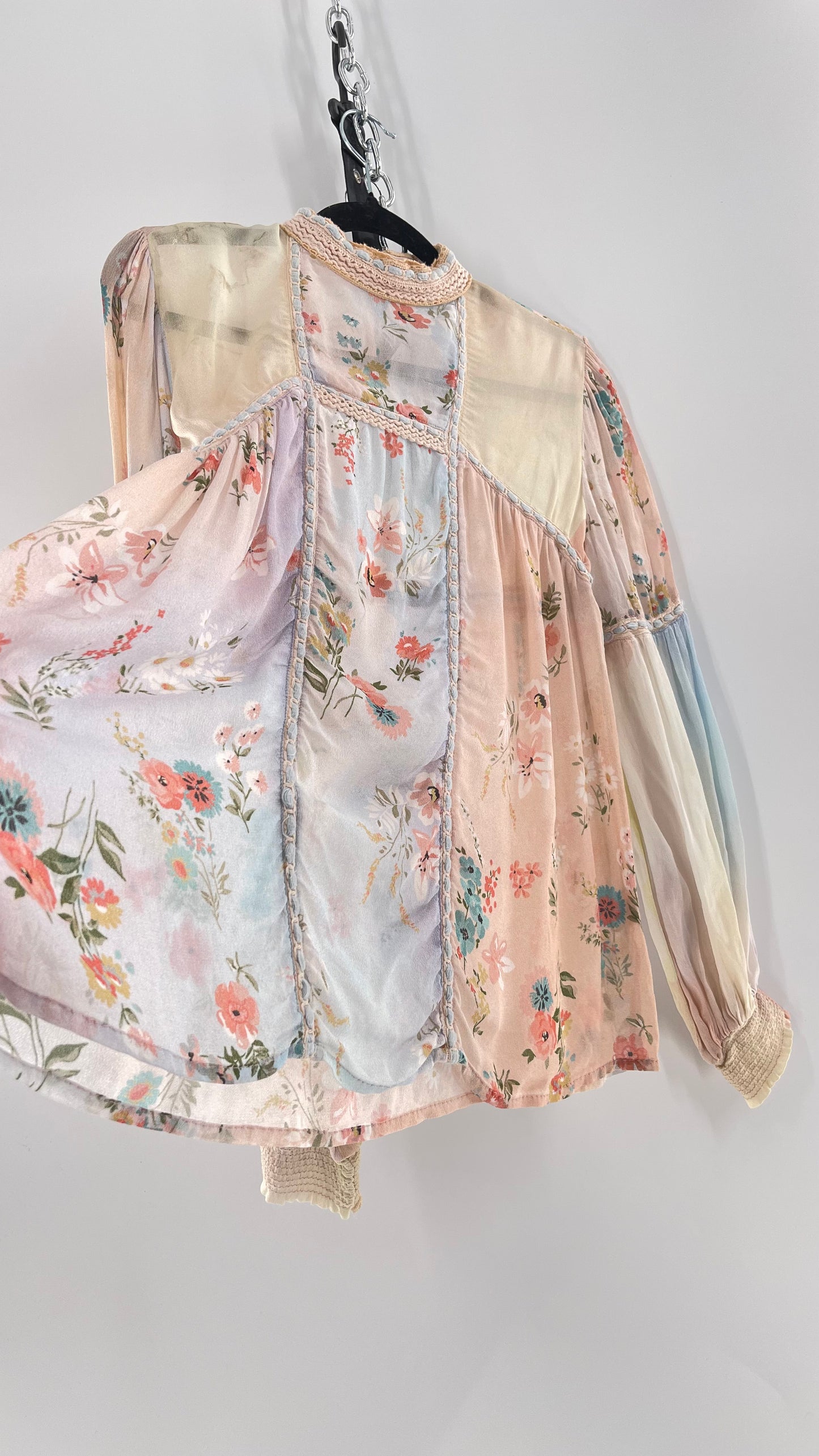 Bl^nk London Anthropologie Pastel Patchwork Blouse (Small)