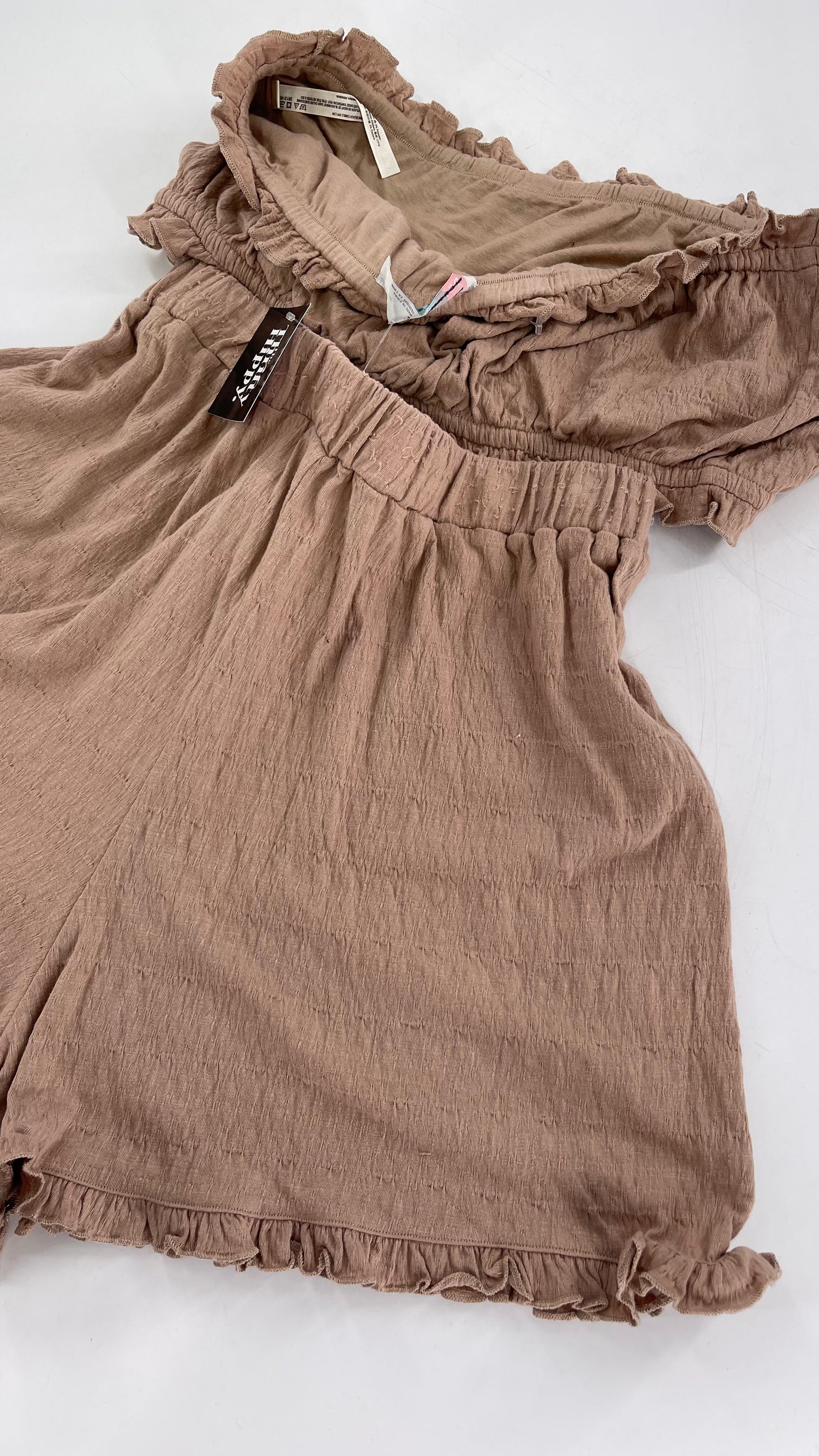 Free People Clay Toned Bandeau and Short Set (Large)