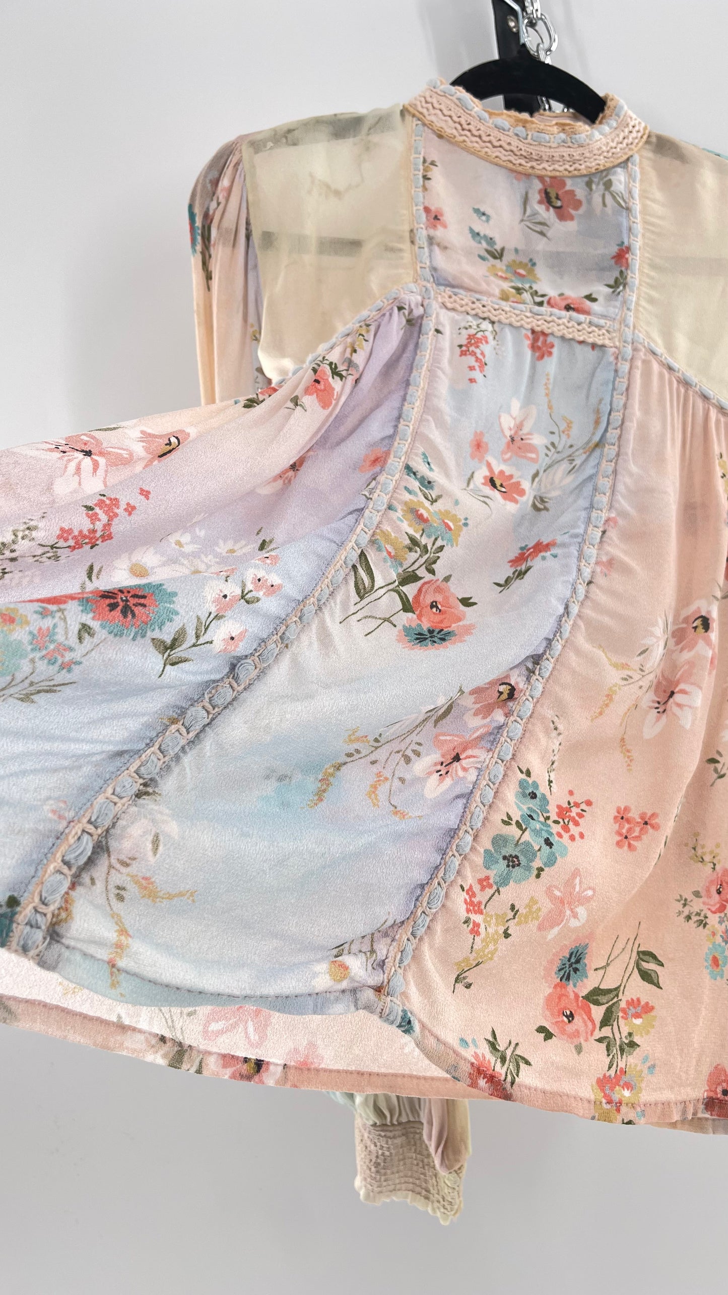 Bl^nk London Anthropologie Pastel Patchwork Blouse (Small)