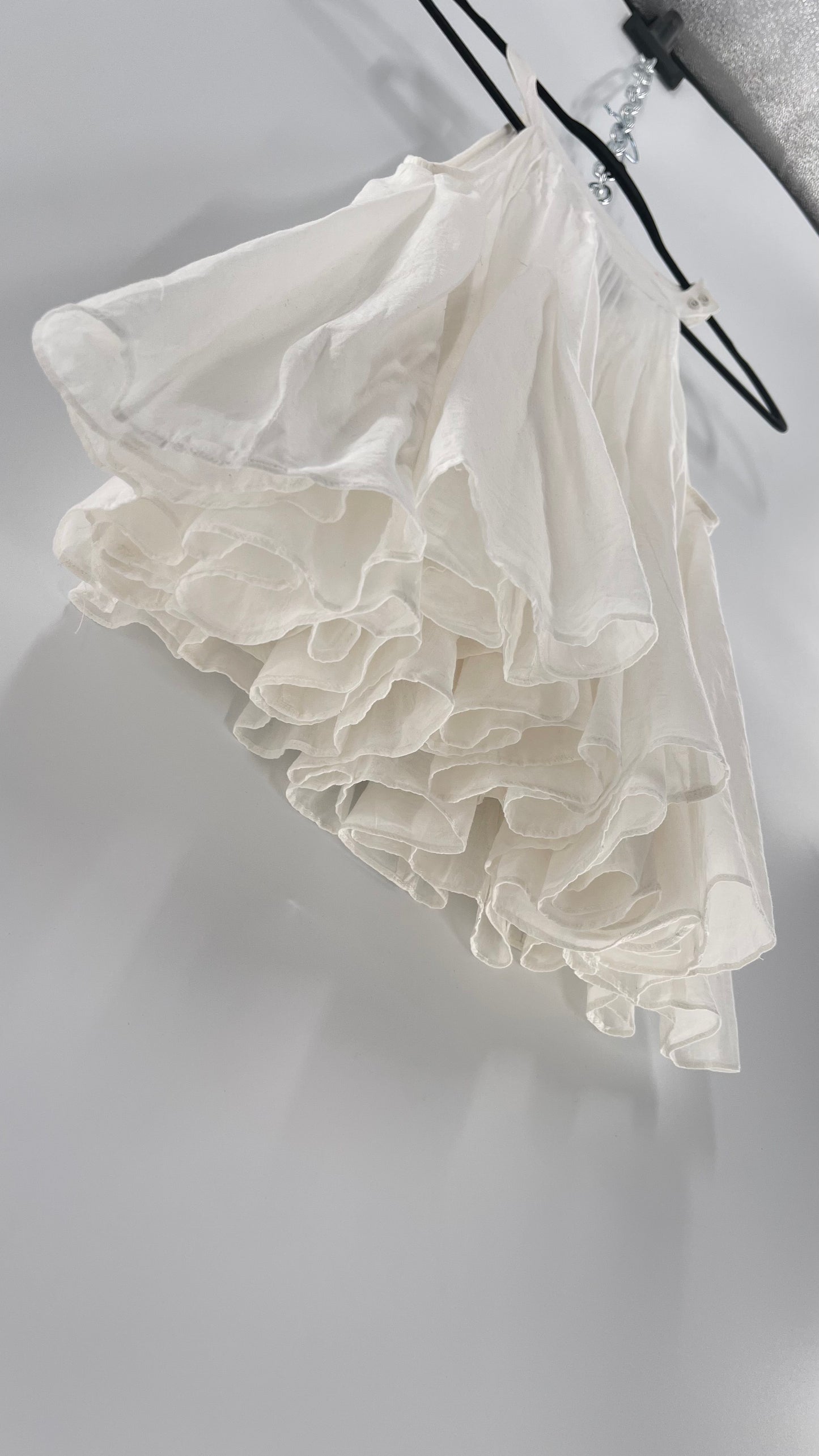 Free People White Pleated Tank (Medium)