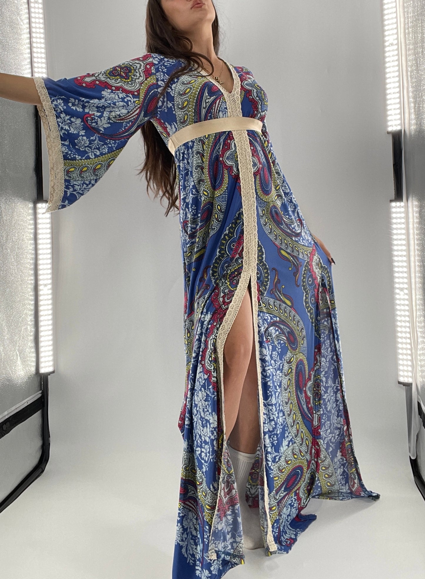 Vintage Handmade Benissimo 70s Maxi with Bell Sleeves