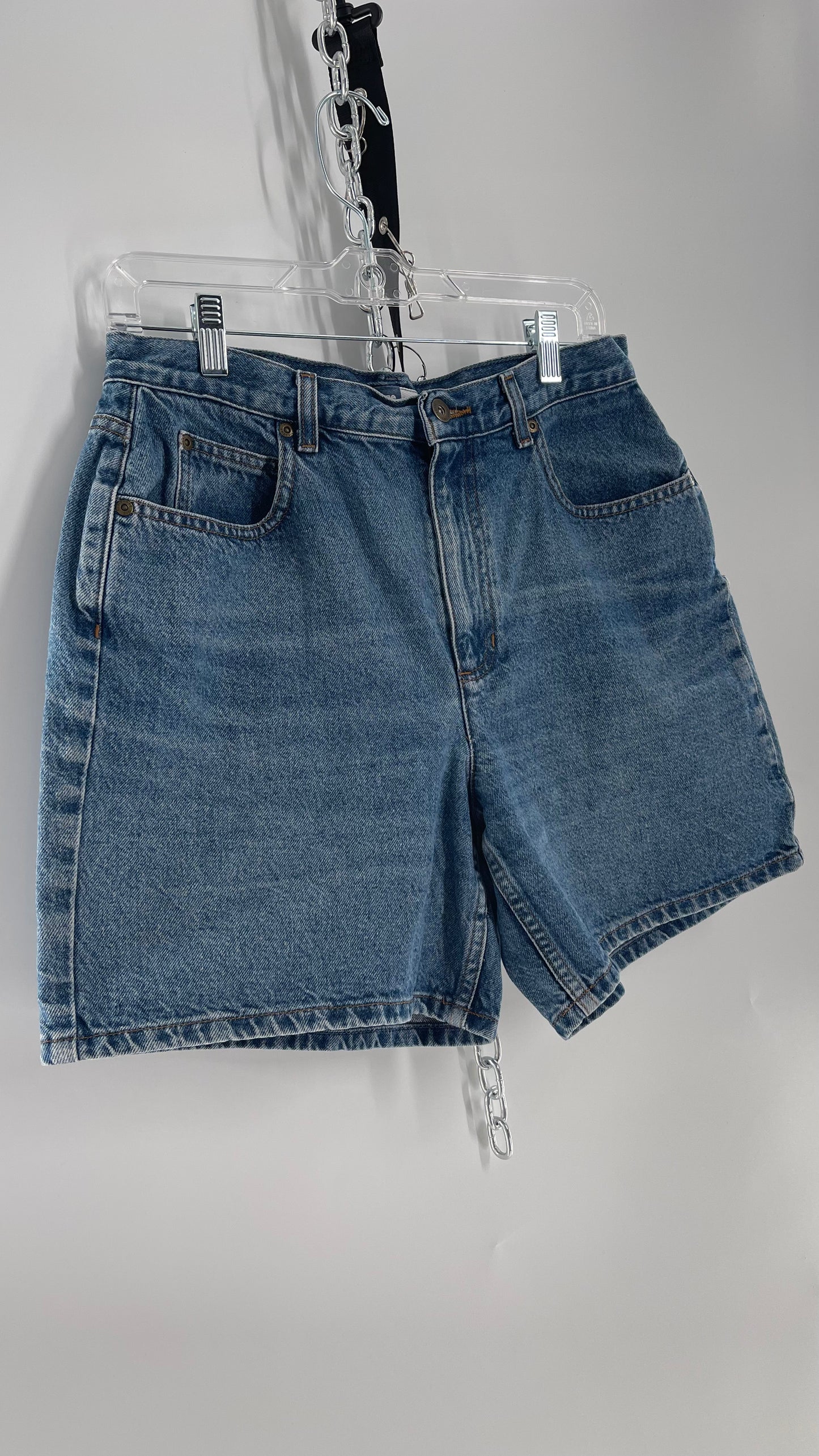 Vintage Liz Claiborne Medium Wash Denim High Waisted Shorts (12)