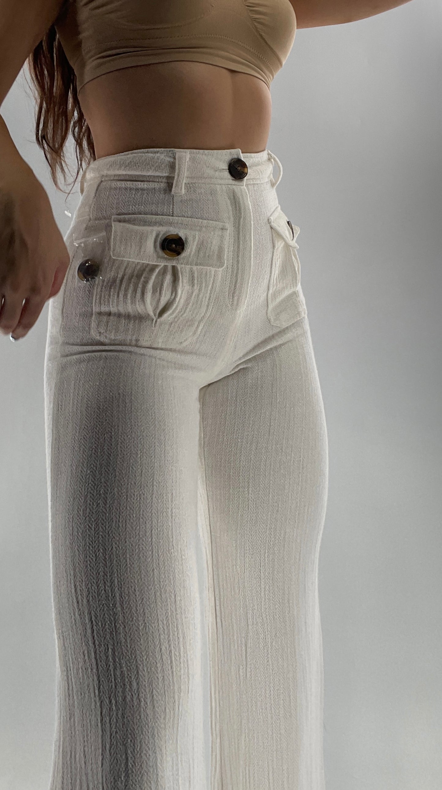 Free People Off White Knit Flares (2)