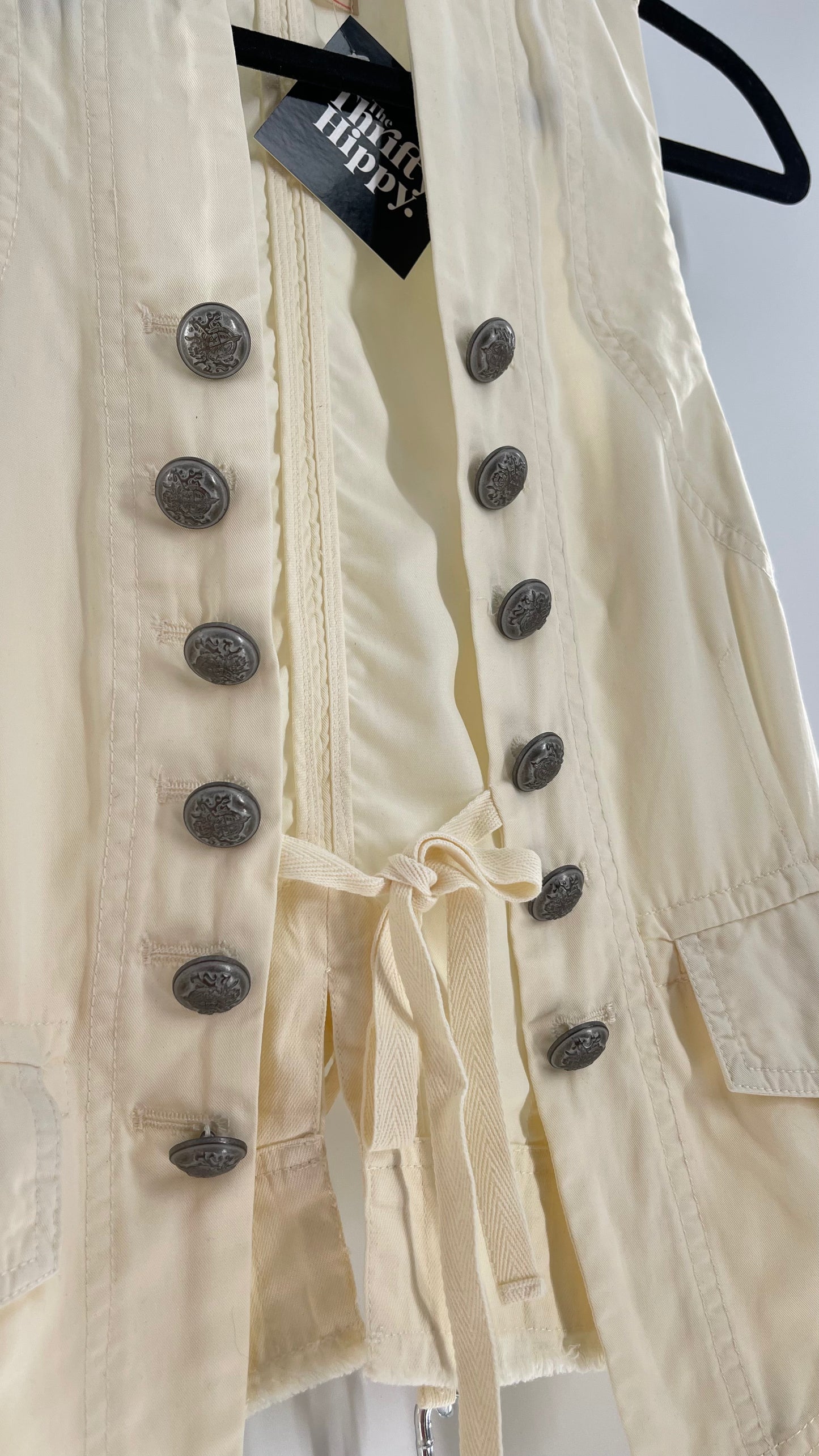 Free People Off White Military Style Vest with Tags Attached (Small)